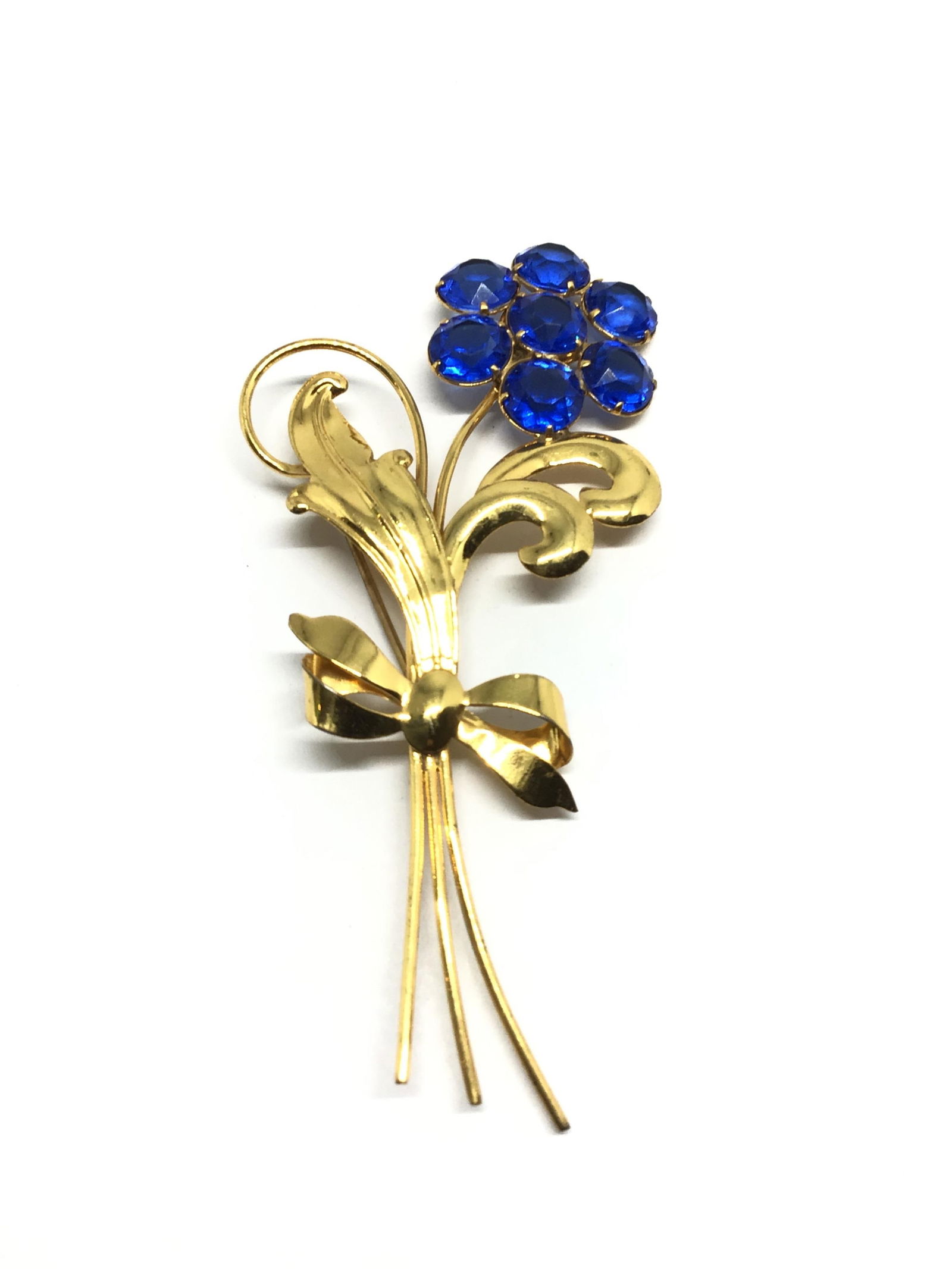 Gold plated sterling silver brooch (1 of 4)