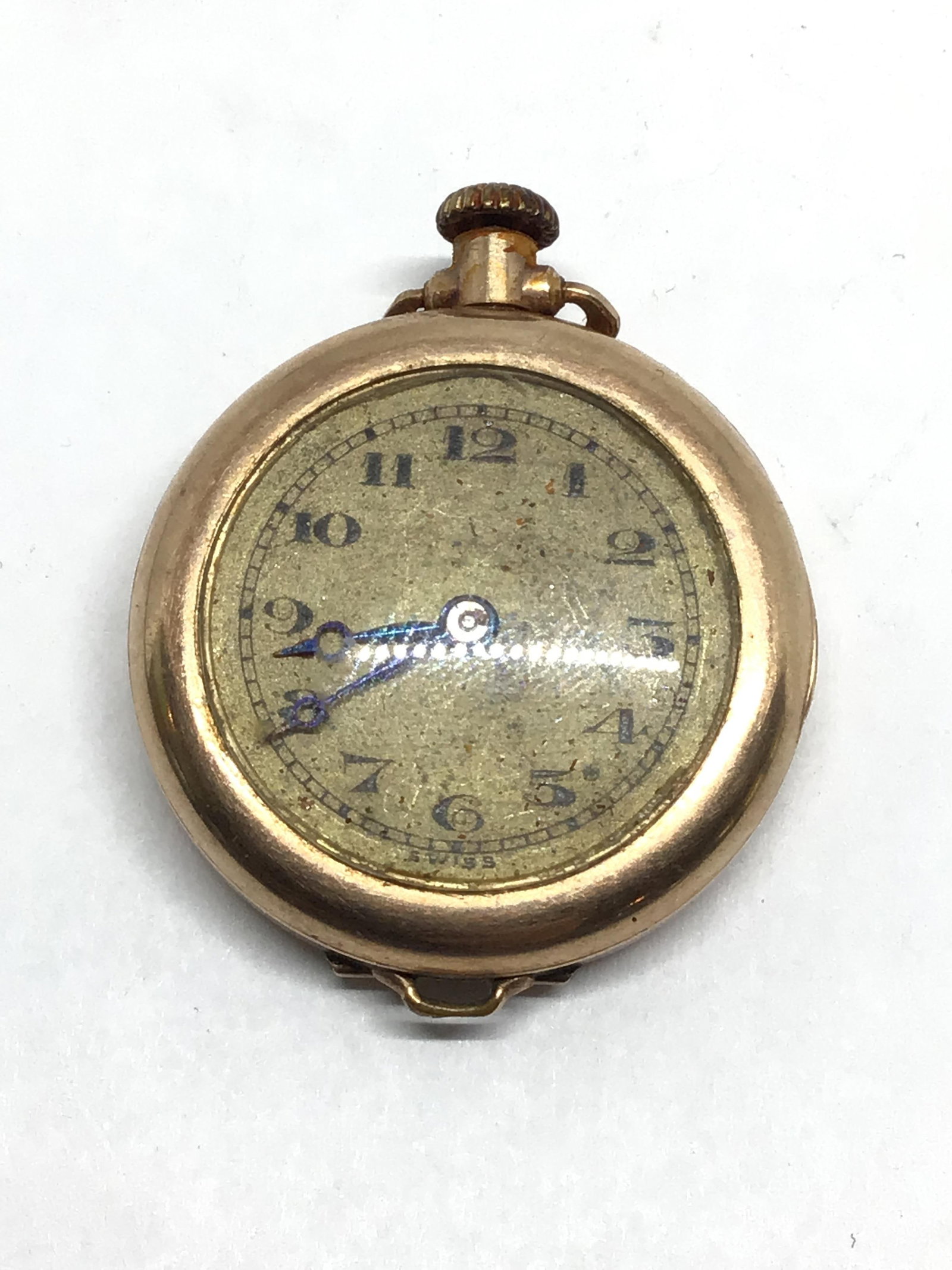 Antique Gold filled pocket watch: Swiss movement, not working.