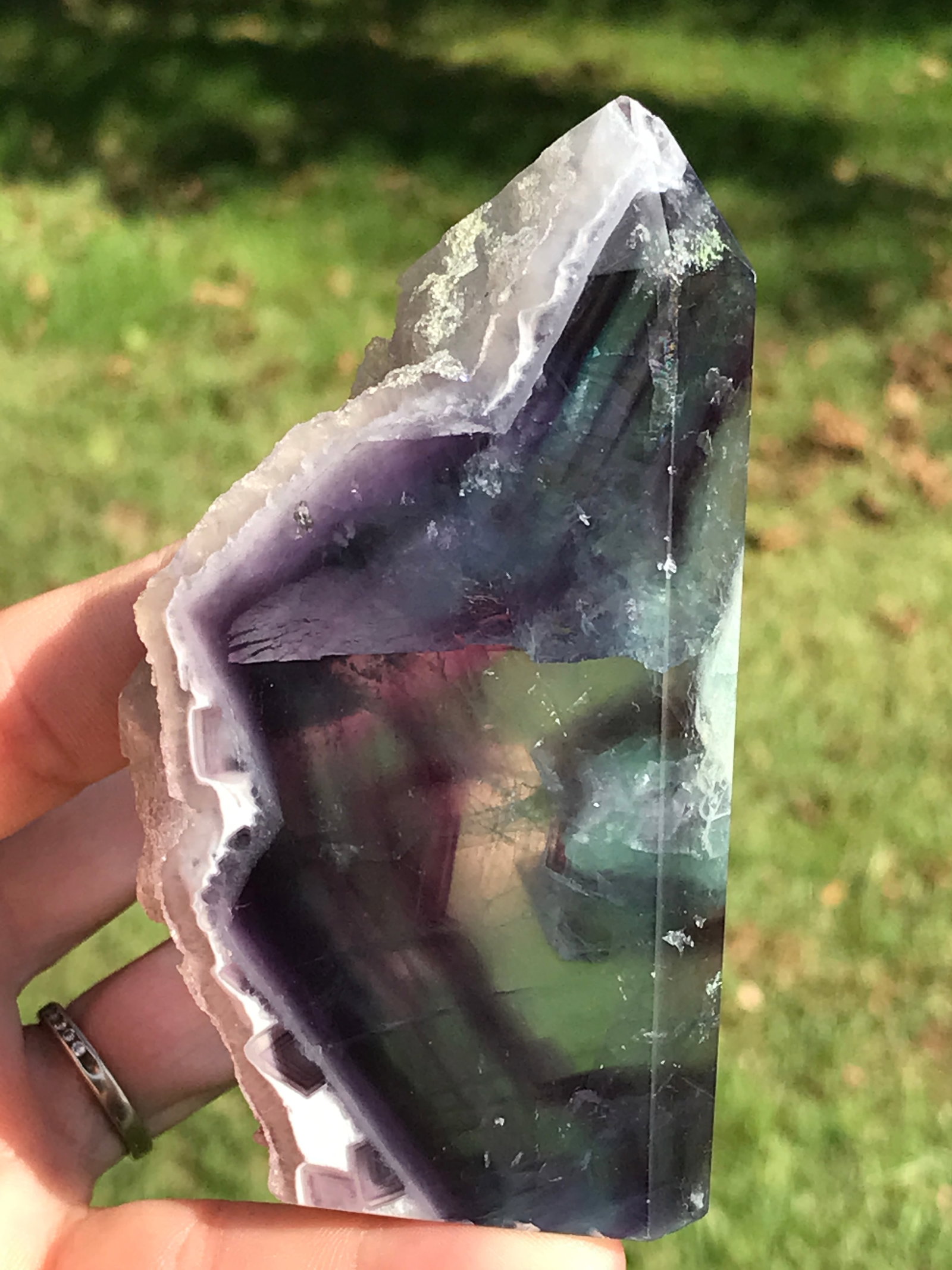 Rock, Crystal, Natural, Decor, Collectible, Freeform, Carving: Fluorite Polished Freeform 8oz