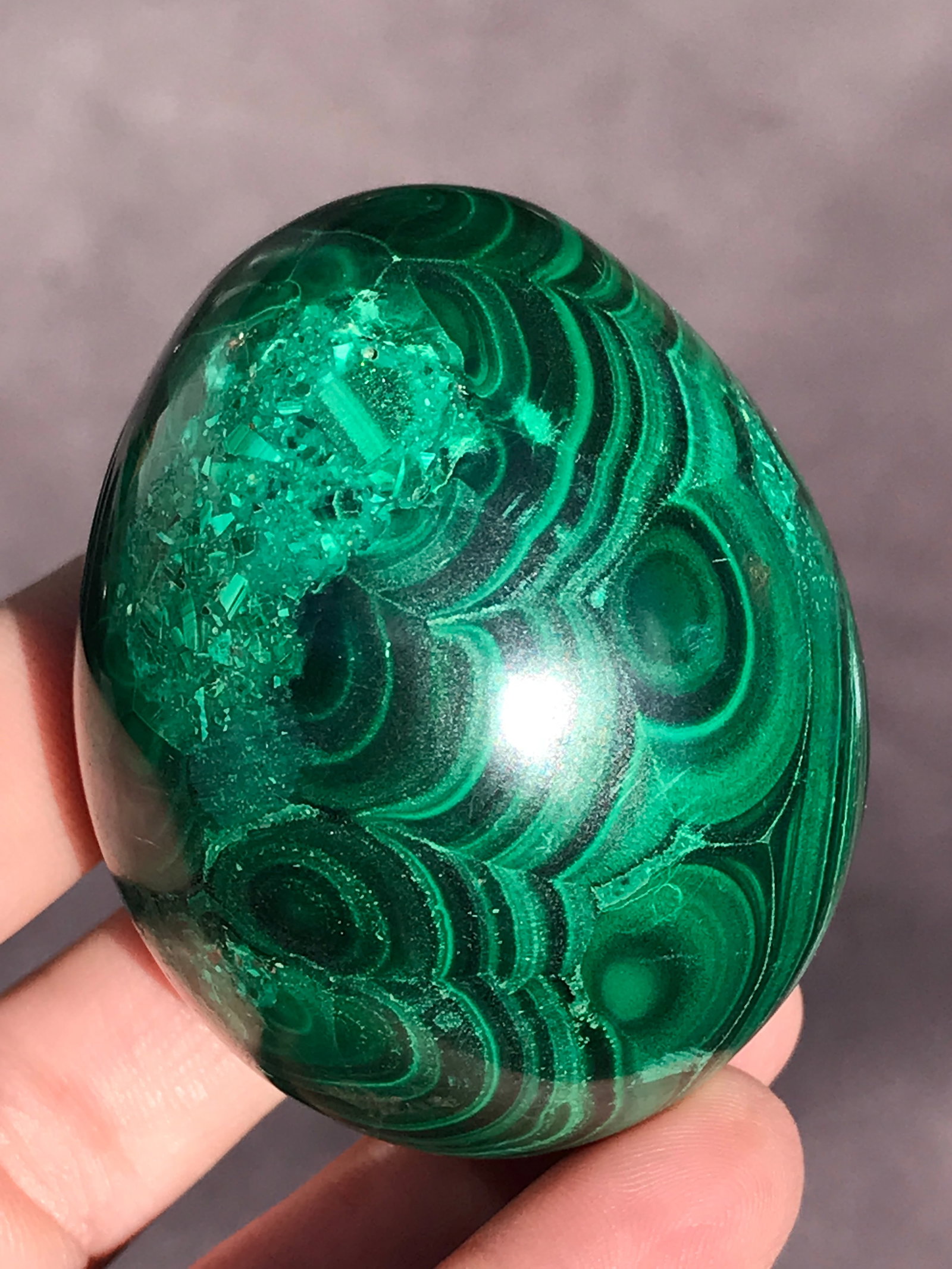 Rock, Crystal, Natural, Decor, Collectible, Carving, Egg: Malachite Egg