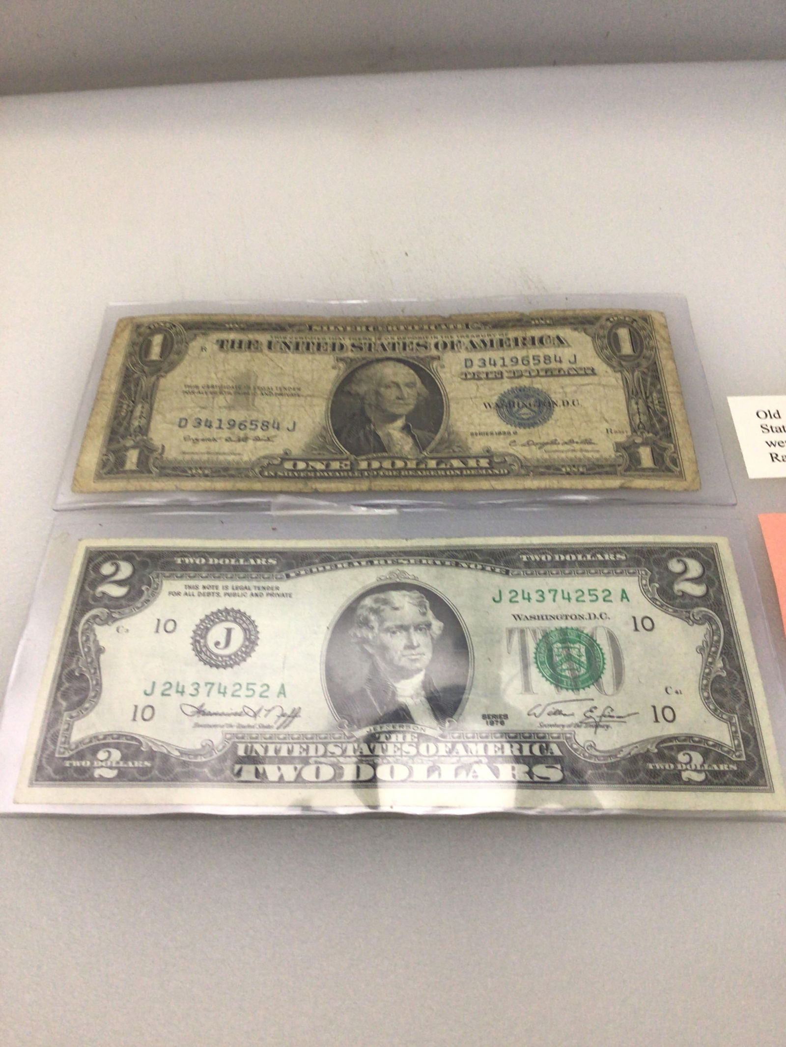 1976 two dollar bill  and Silver certificate (1 of 3)