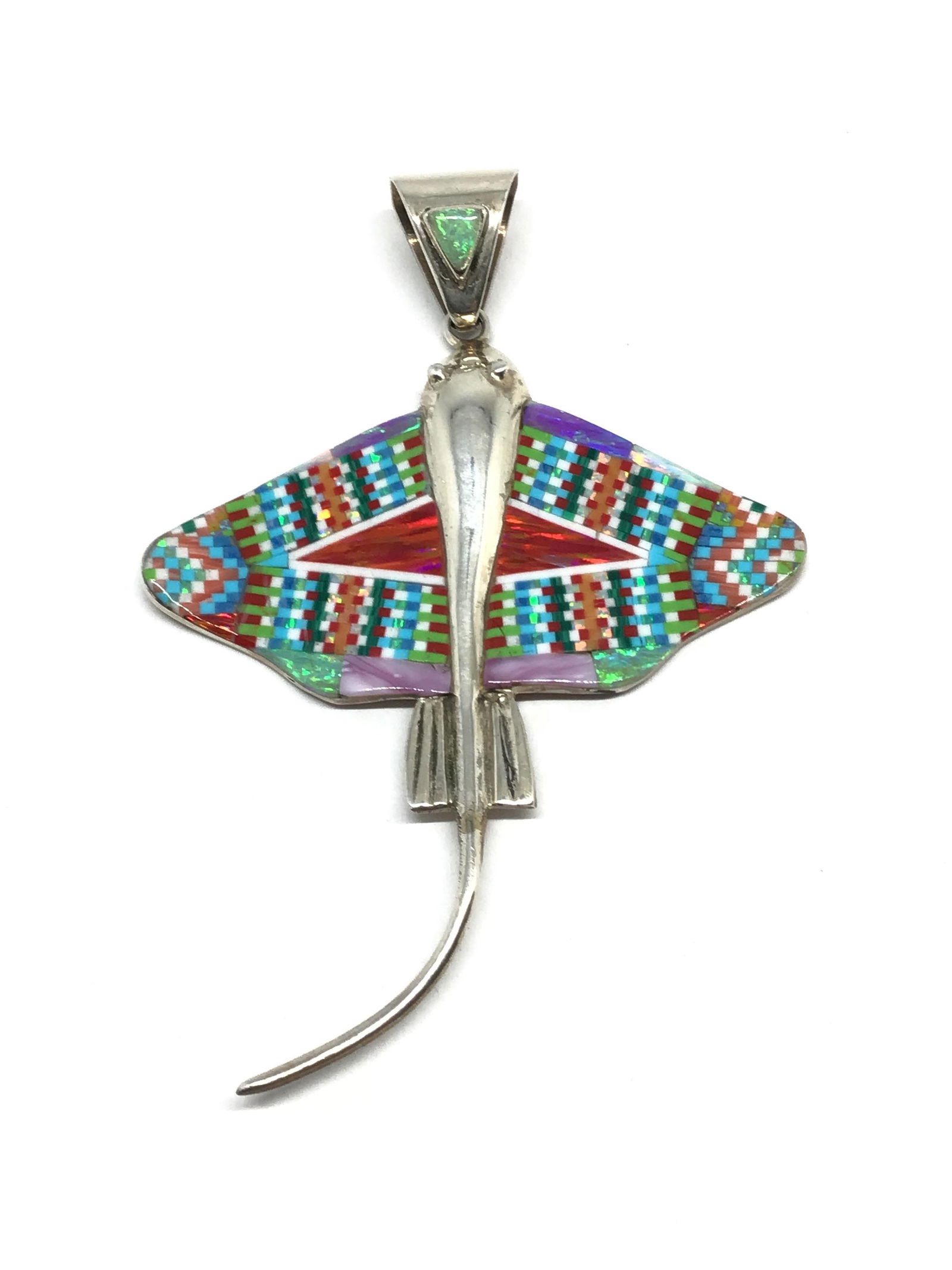 stingray multi stone inlay pendant (1 of 4)