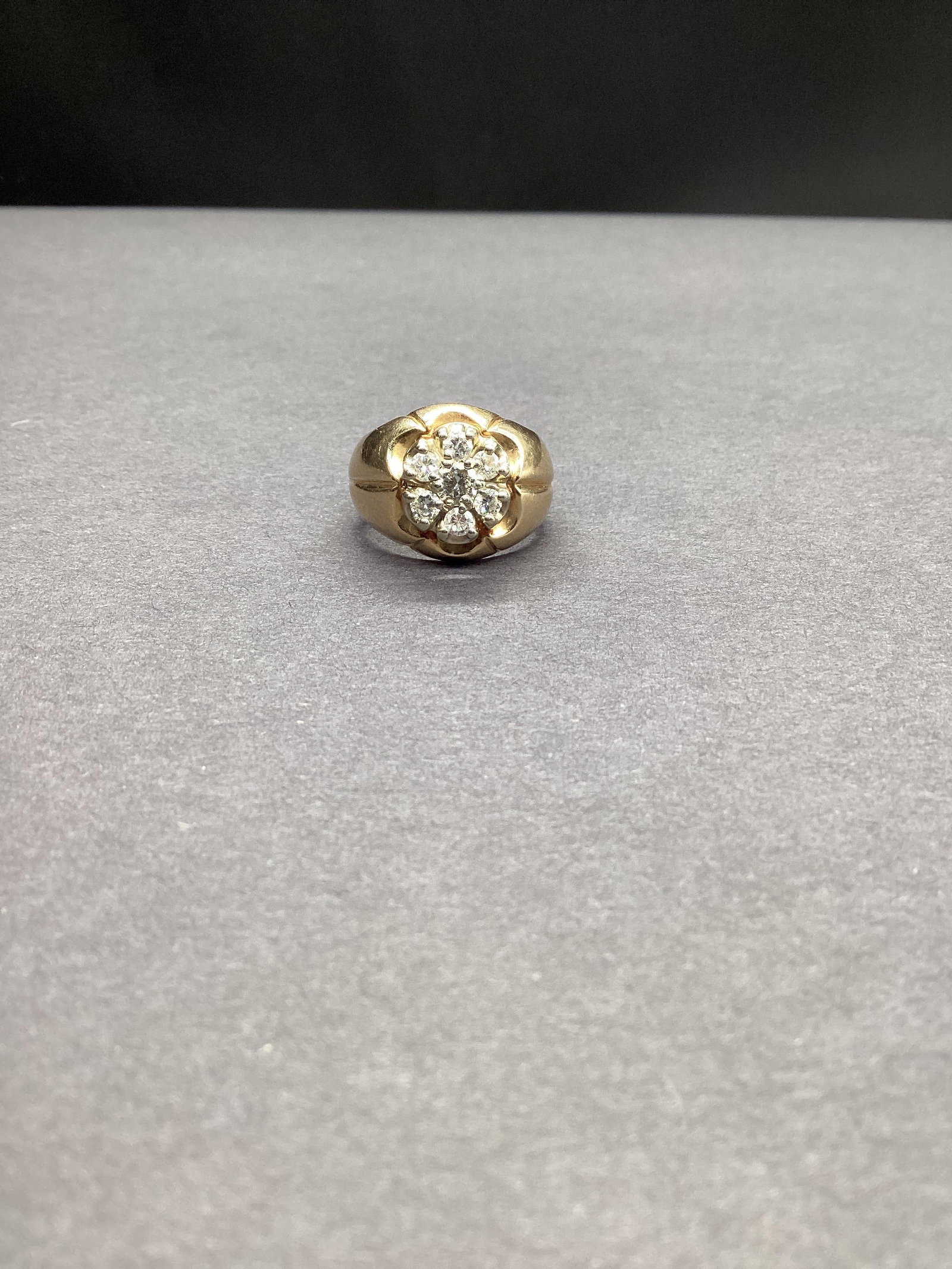 Menâ€™s gold diamond cluster ring (1 of 5)