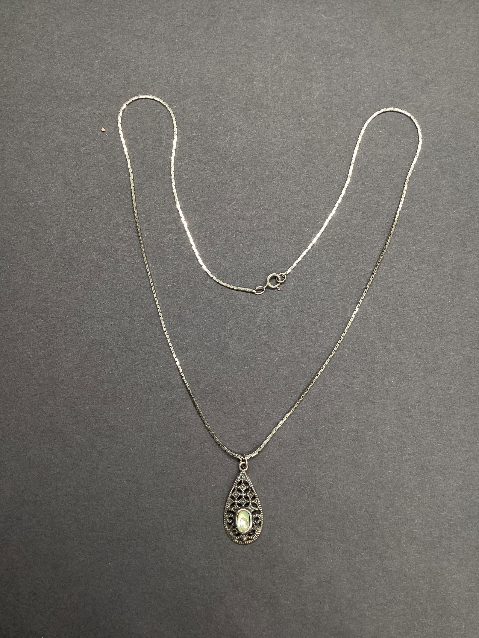 Abalone shell necklace (1 of 3)