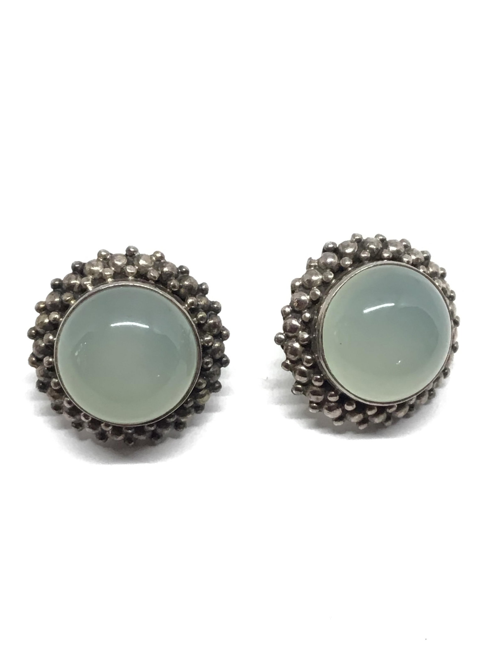 Sterling silver earrings: Sterling earrings with moonstone gemstones. 11.82 grams total weight.