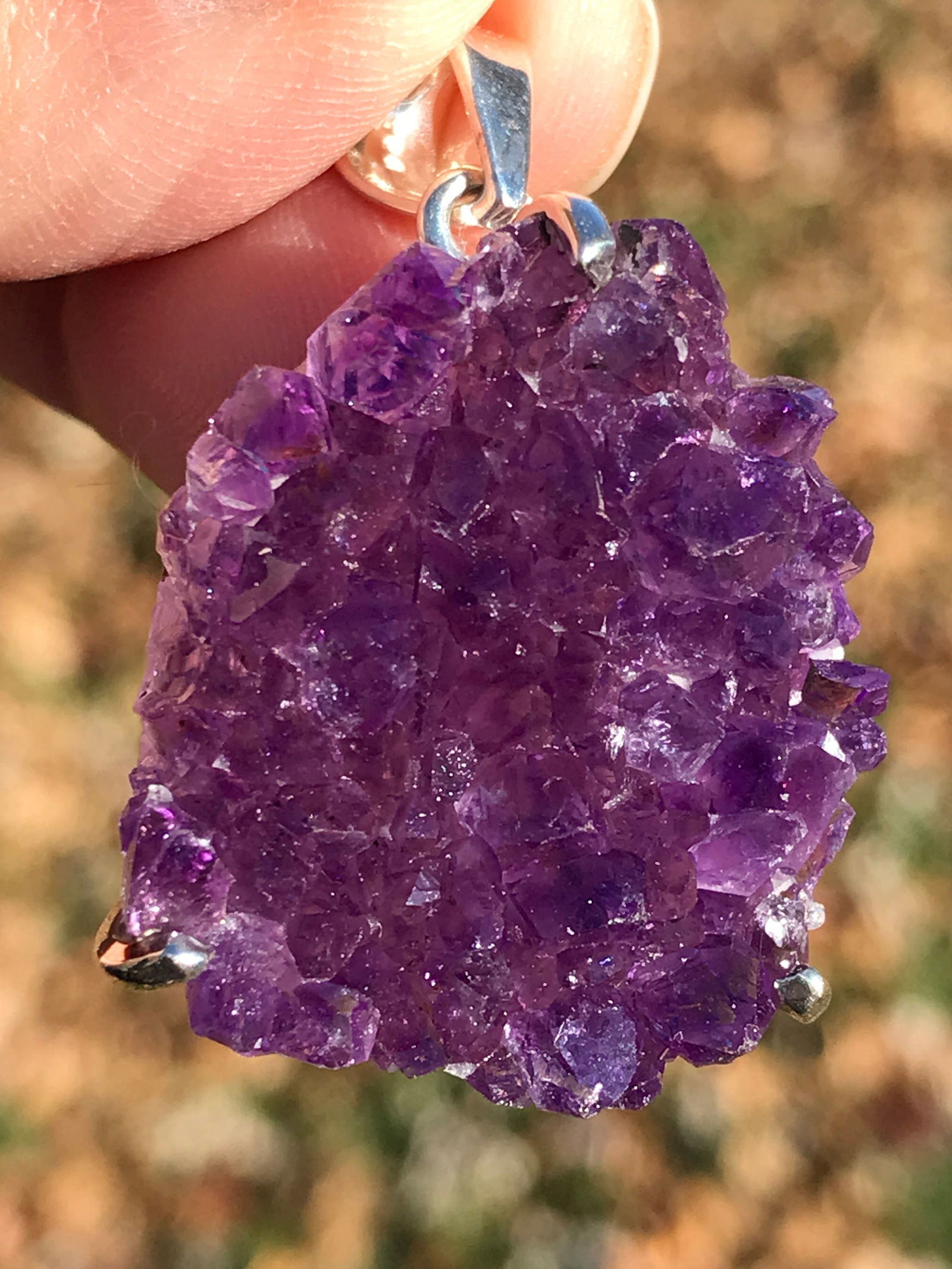 Rock, Crystal, Natural, Jewelry, Pendant, Sterling Auction