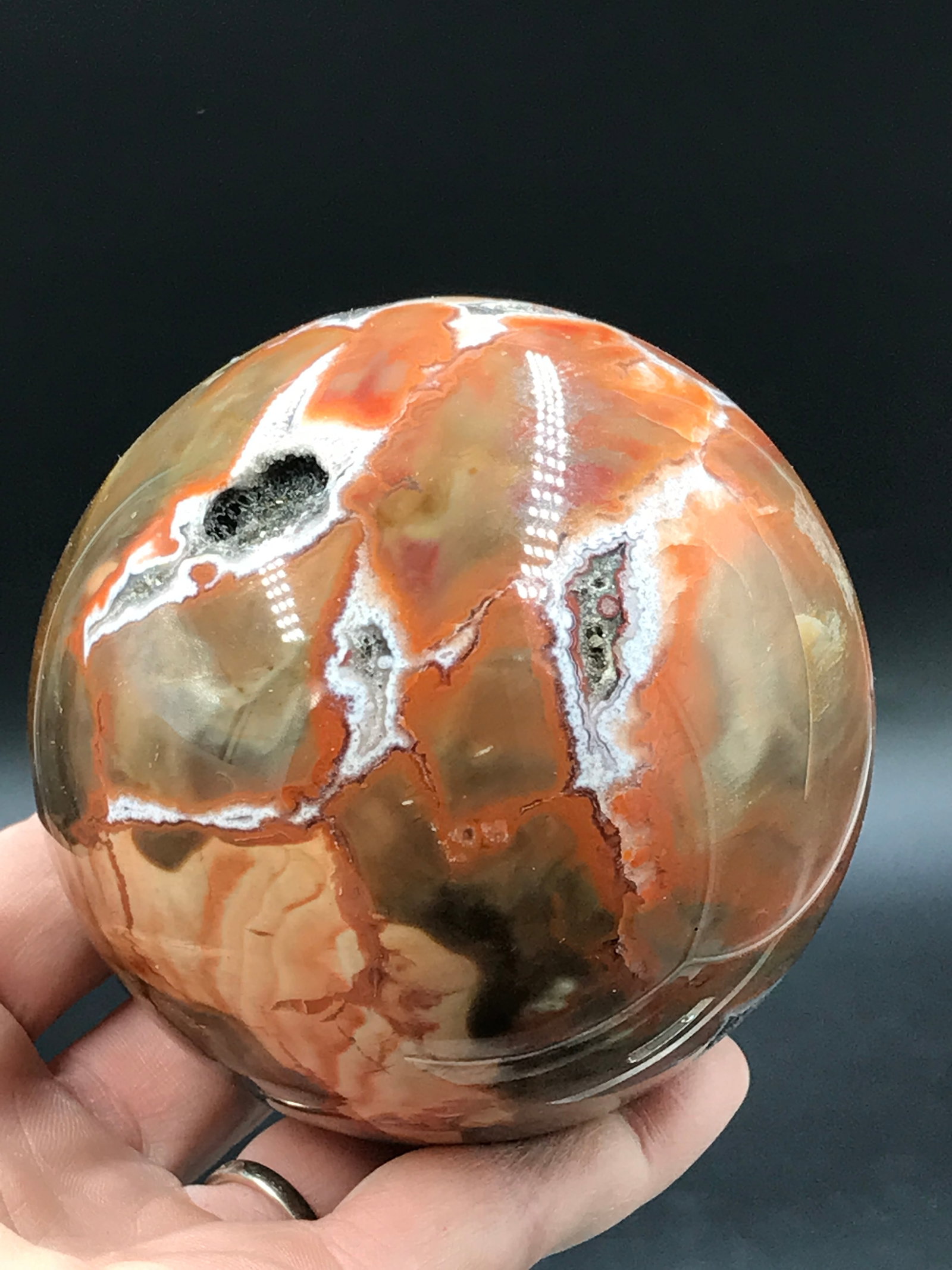 Rock, Crystal, Natural, Decor, Collectible, Carving, Sphere, Petrified Wood (1 of 5)