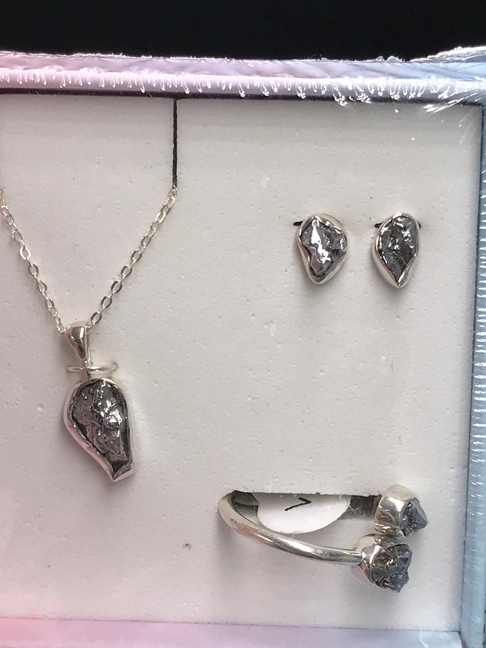 Meteorite, Rock, Crystal, Natural, Collectible, Outerspace, Jewelry, Sterling, Pendant, Earrings, (1 of 5)