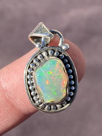 Rock, Crystal, Natural, Jewelry, Pendant, Sterling