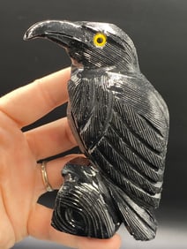 Rock, Crystal, Natural, Decor, Carving, Collectible, Raven