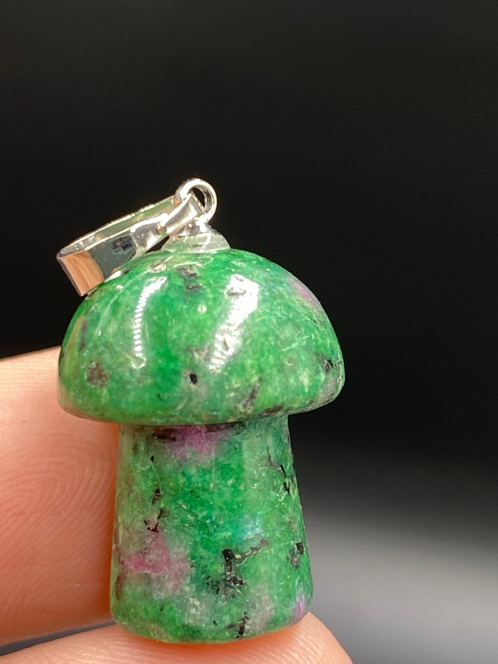Rock, Crystal, Natural, Jewelry, Pendant, Sterling, Mushroom (1 of 4)