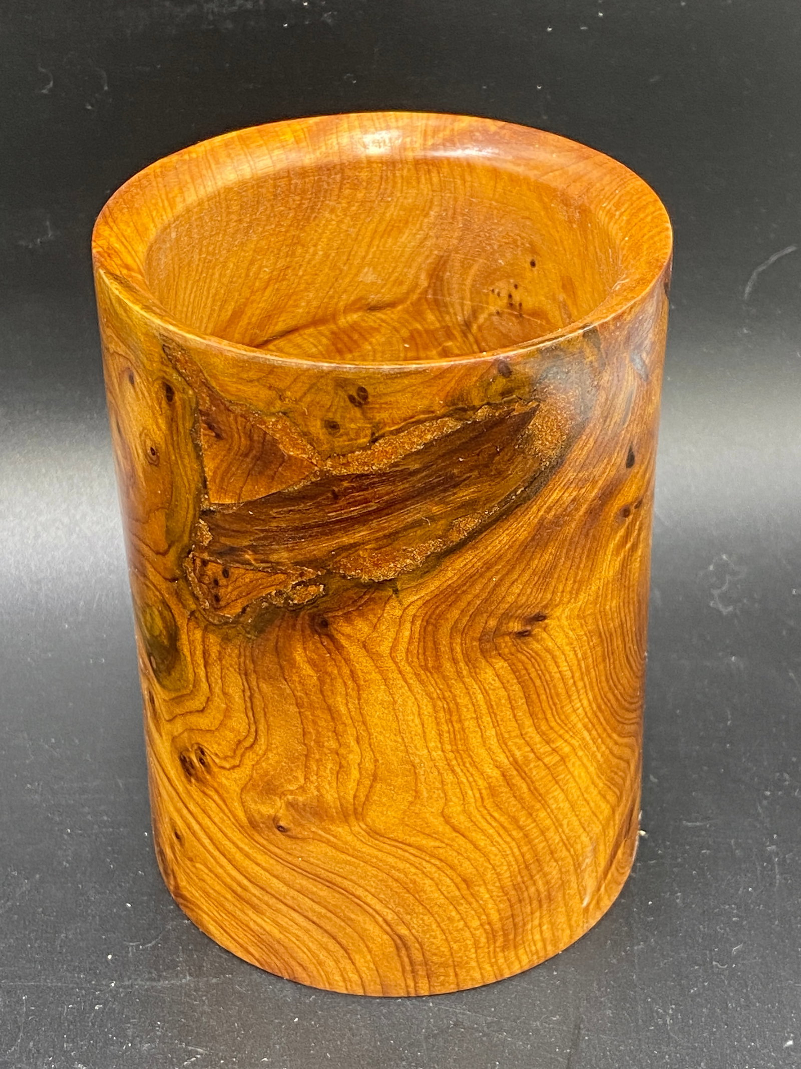 Thuya Wood, Carving, Natural, Decor, Collectible, Pen Cup: Thuya Wood Pen Holder Morocco