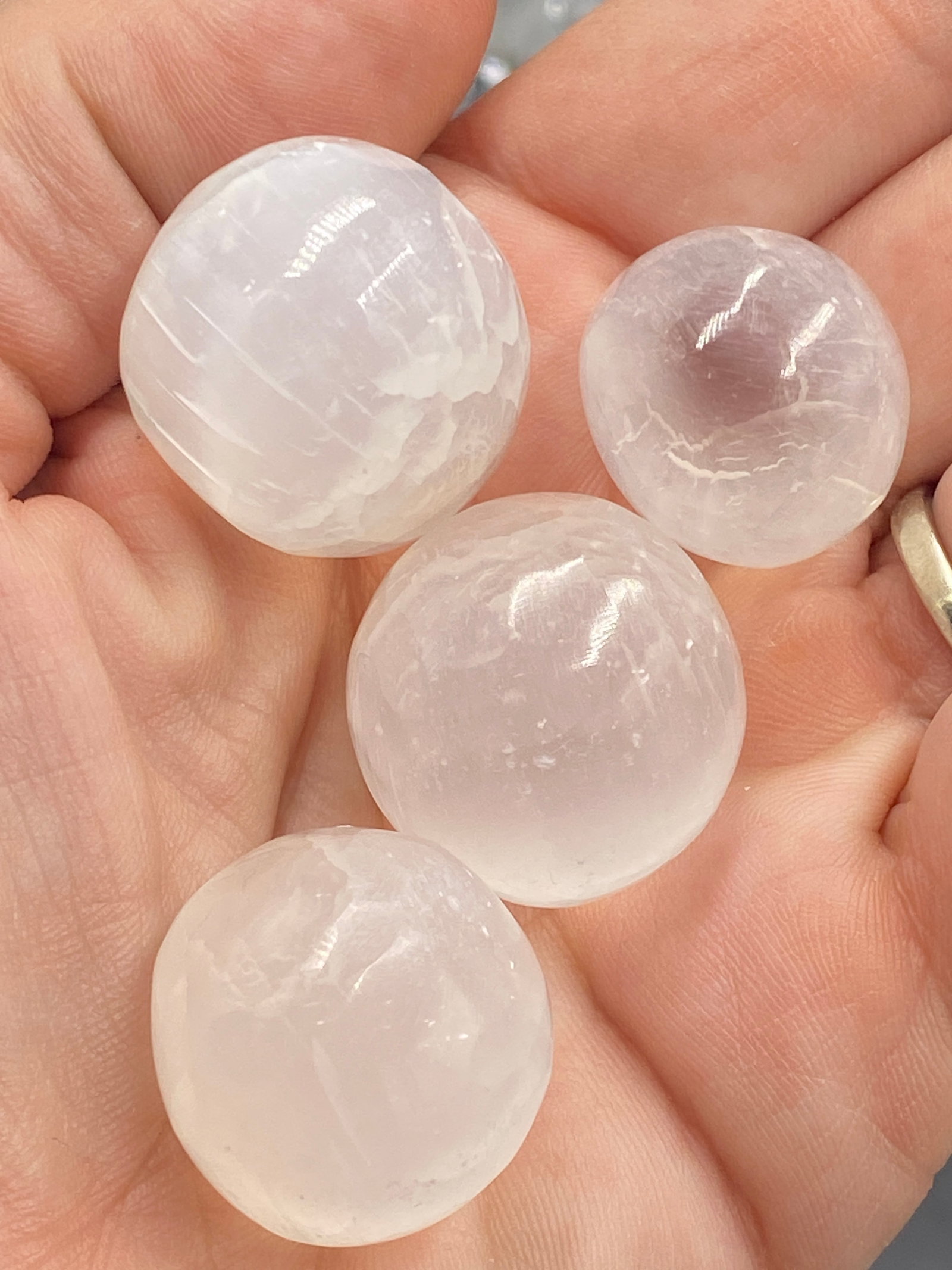 Rock, Crystal, Natural, Decor, Collectible, Carving, Orbs: Selenite Orbs Morocco
