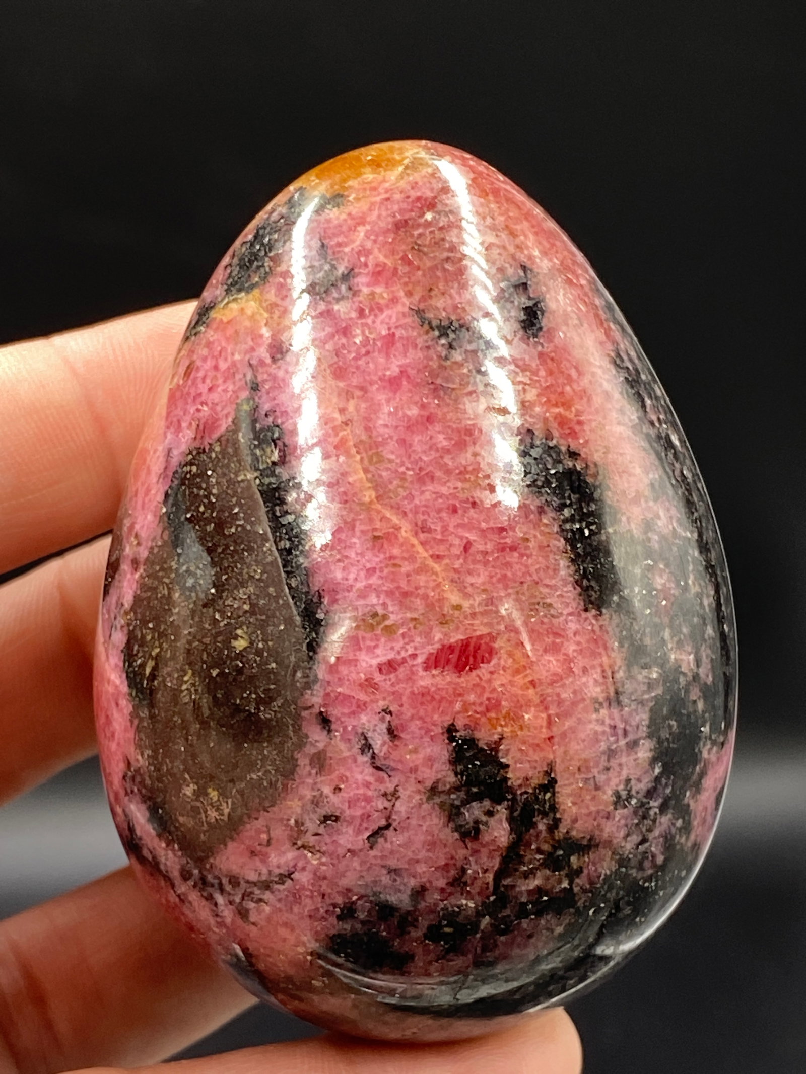 Rock, Crystal, Natural, Decor, Collectible, Carving, Egg: Rhodonite Egg Madagascar