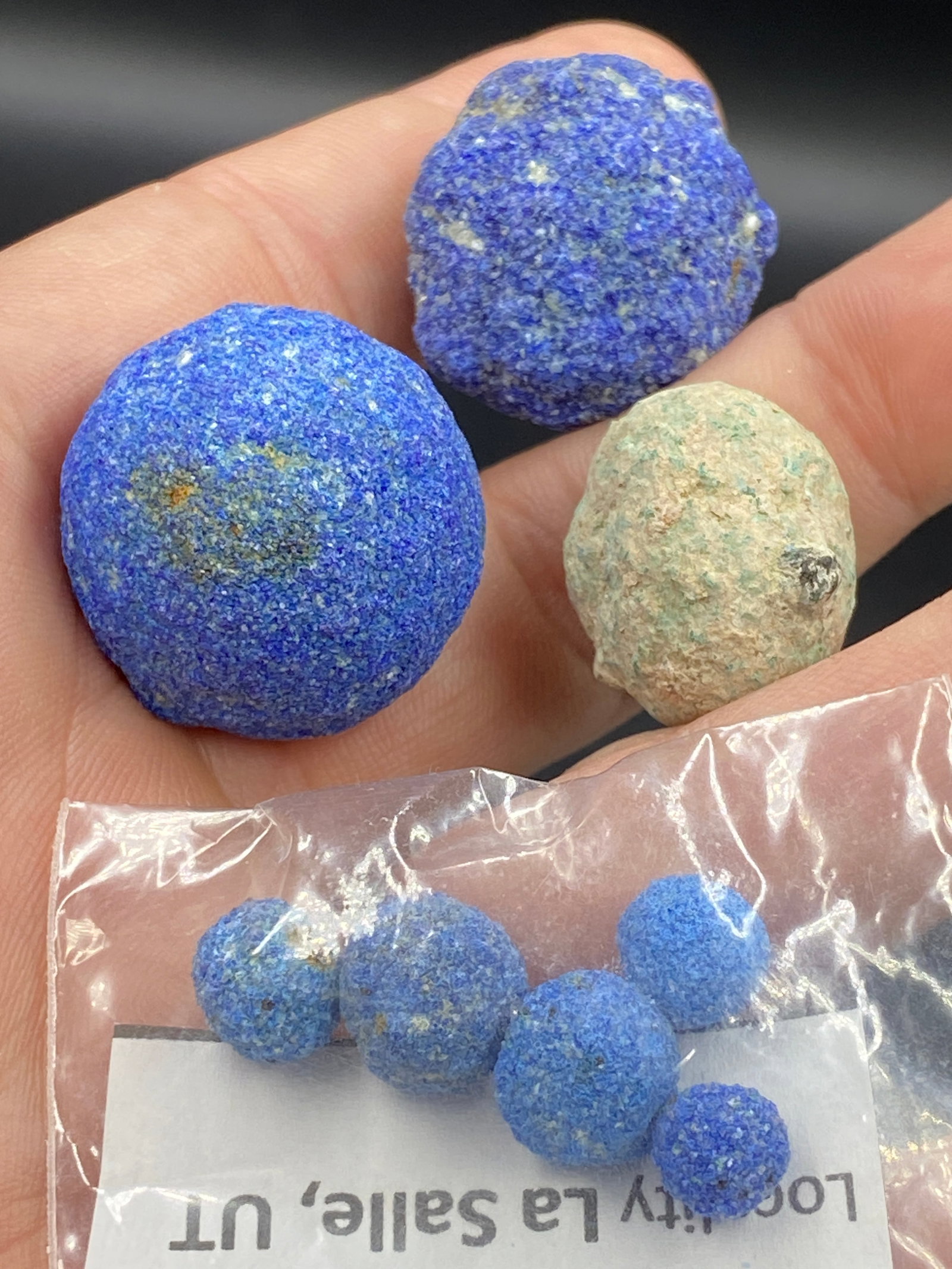 Rock, Crystal, Natural, Decor, Collectible, Mineral, Carving, Orb: Azurite Blueberries Malachite Orb AZ