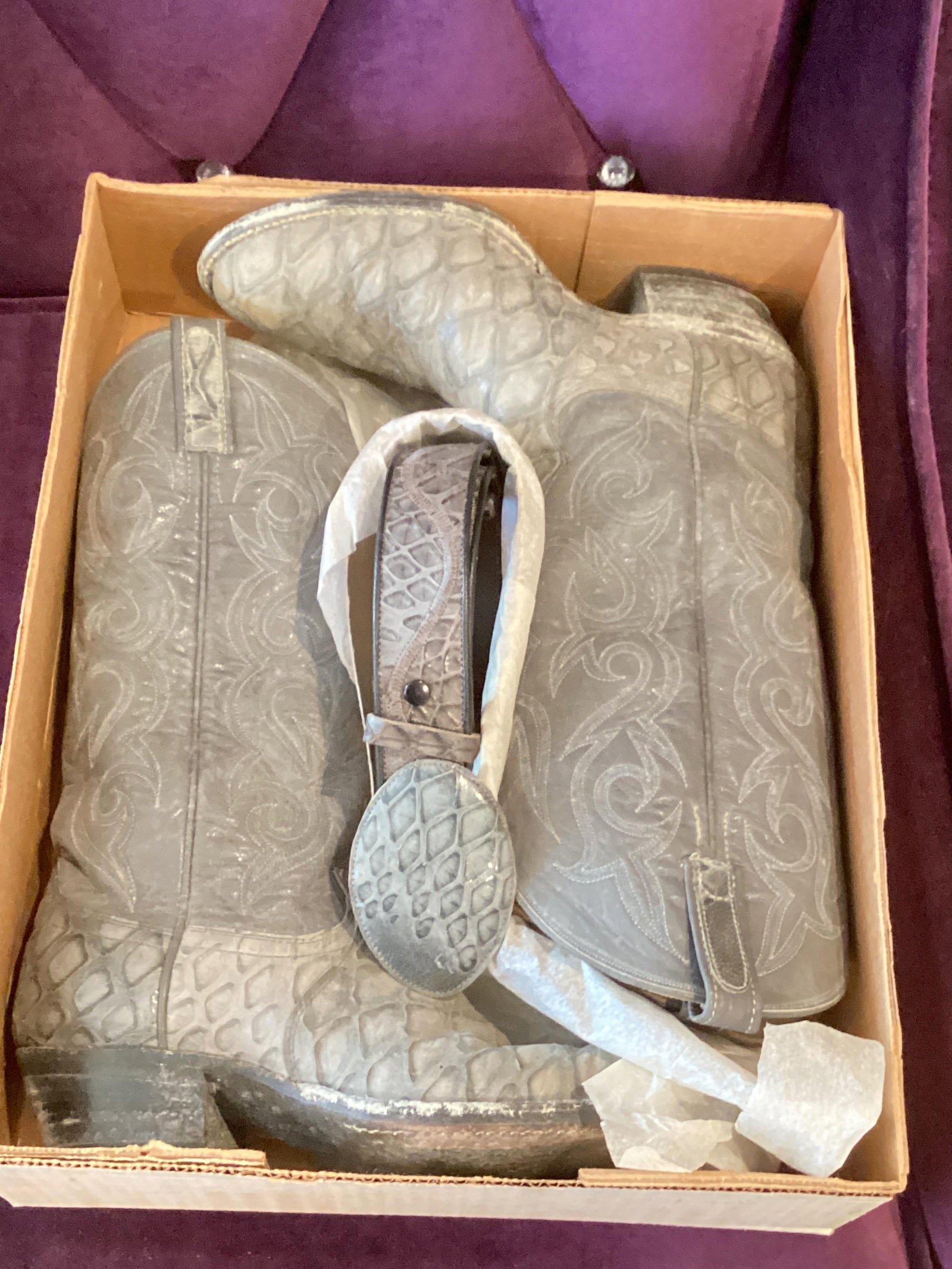 Dan post size 9 D anteater boots with belt: Pick up ONLY