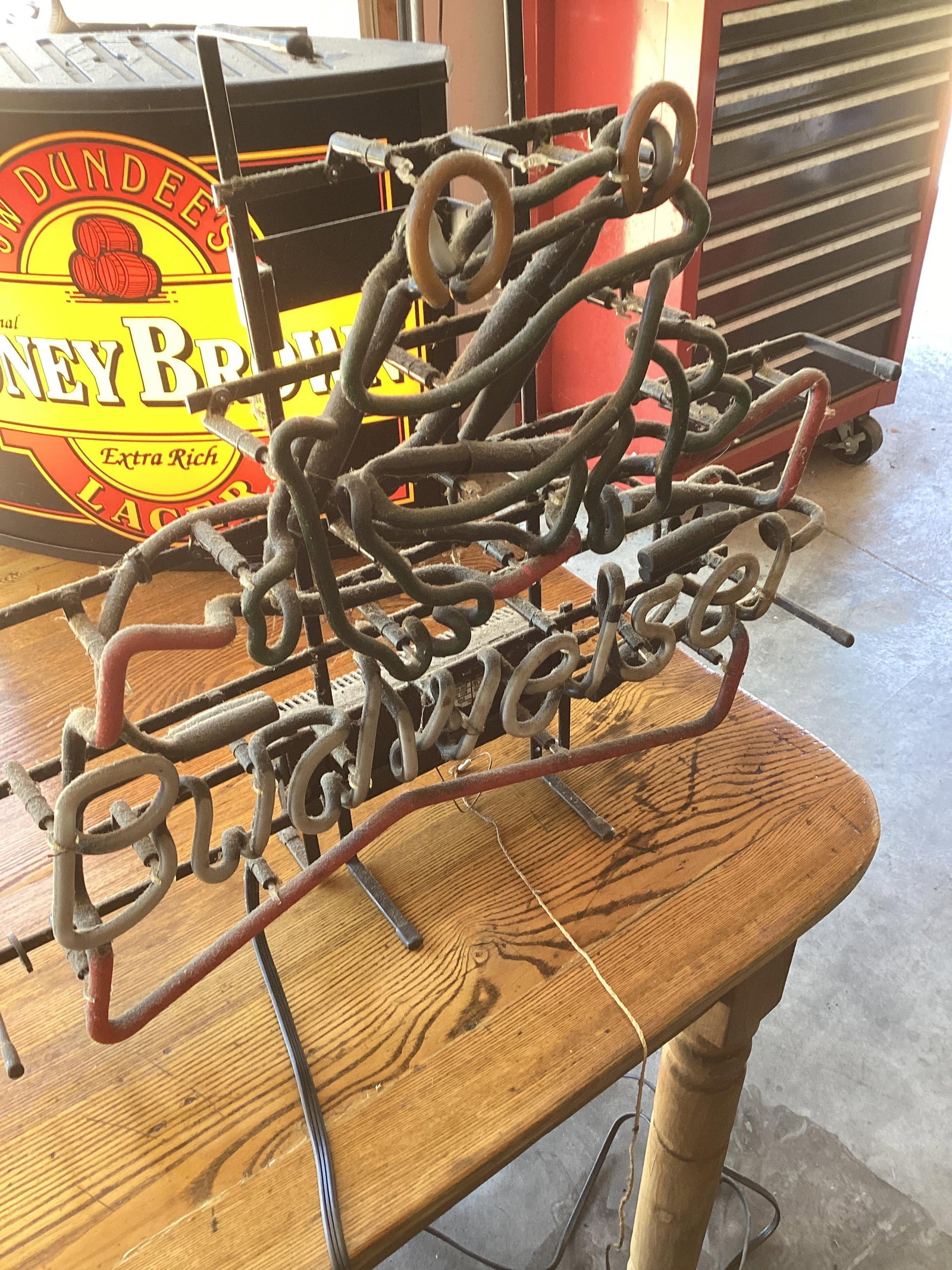 Nonworking Budweiser neon sign (1 of 2)