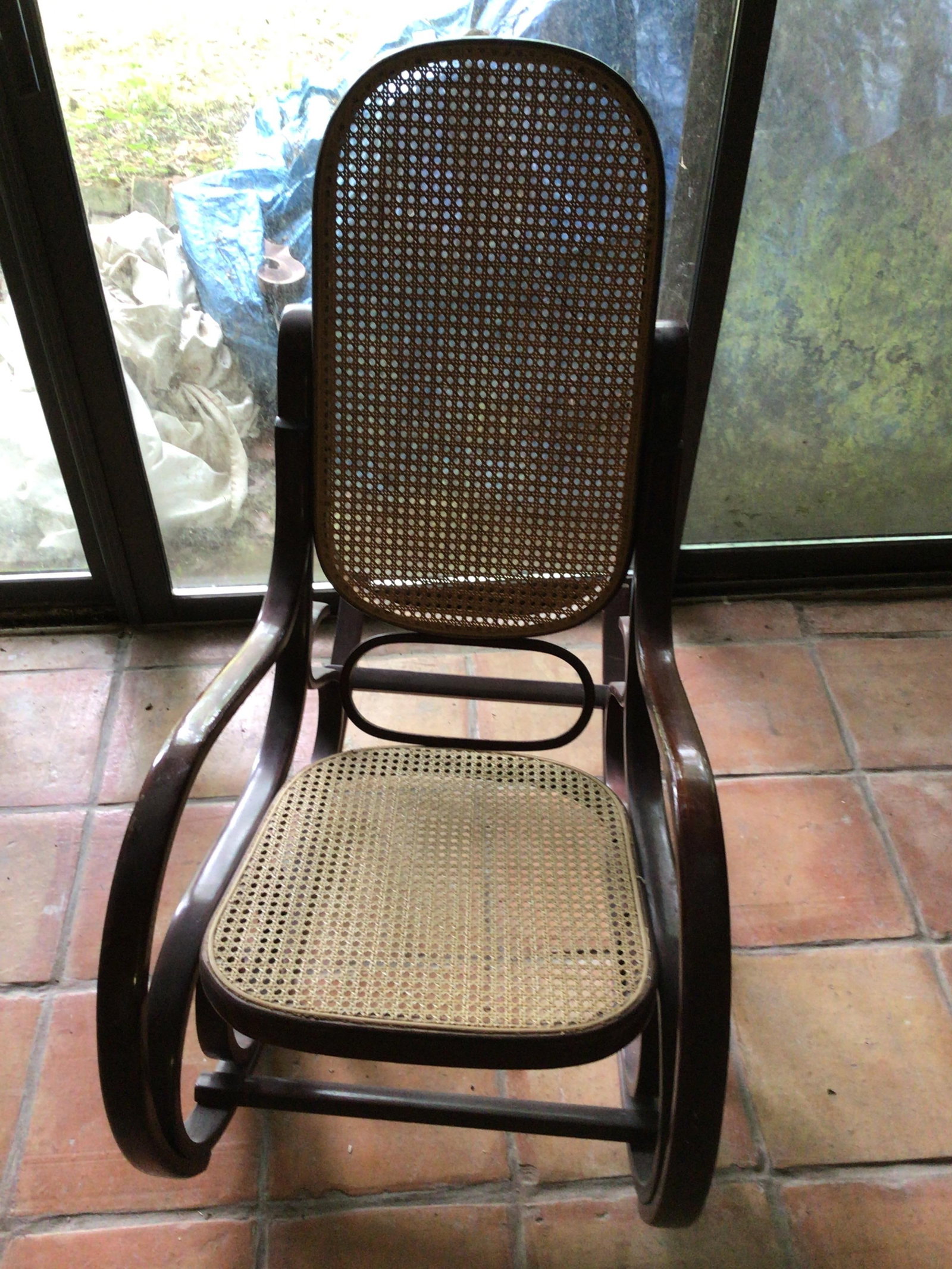 Mid century modern rocking chair: Cane and bentwood rocker