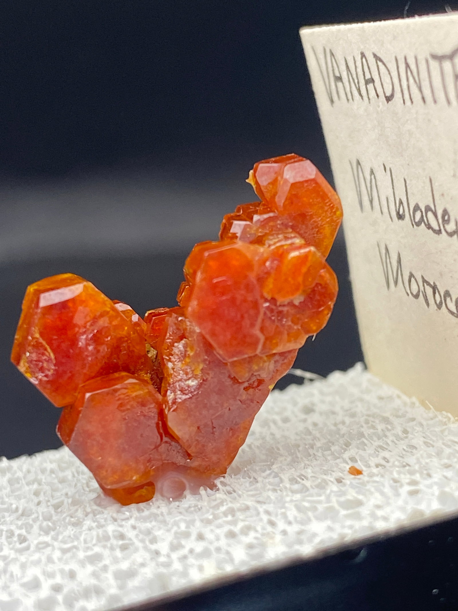 Rock, Crystal, Natural, Collectible, Mineral, Specimen: Vanadanite Morocco Charlie Hall Collection
