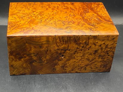 Jewelry Box Thuya Wood Hinged Lid/Lock: Thuya Wood, Carving, Natural, Decor, Collectible, Jewelry Box, Lock