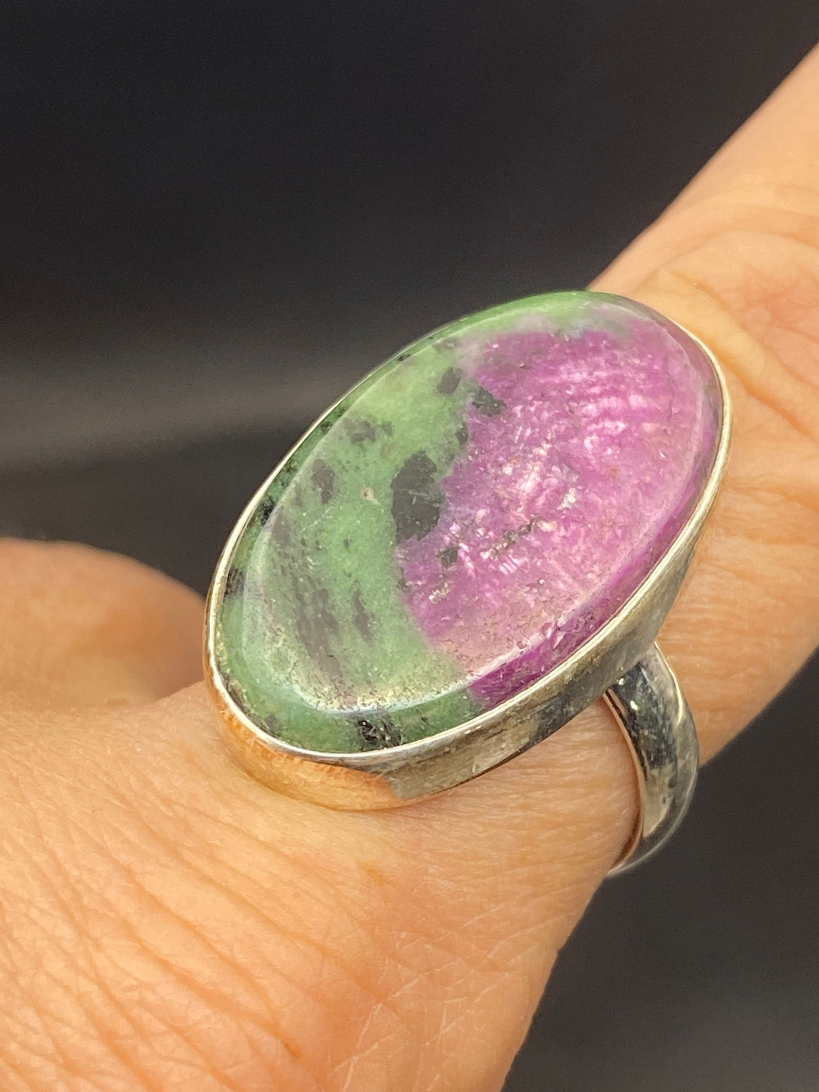 Ruby Zoisite Sterling Silver Ring Size 9 (1 of 4)