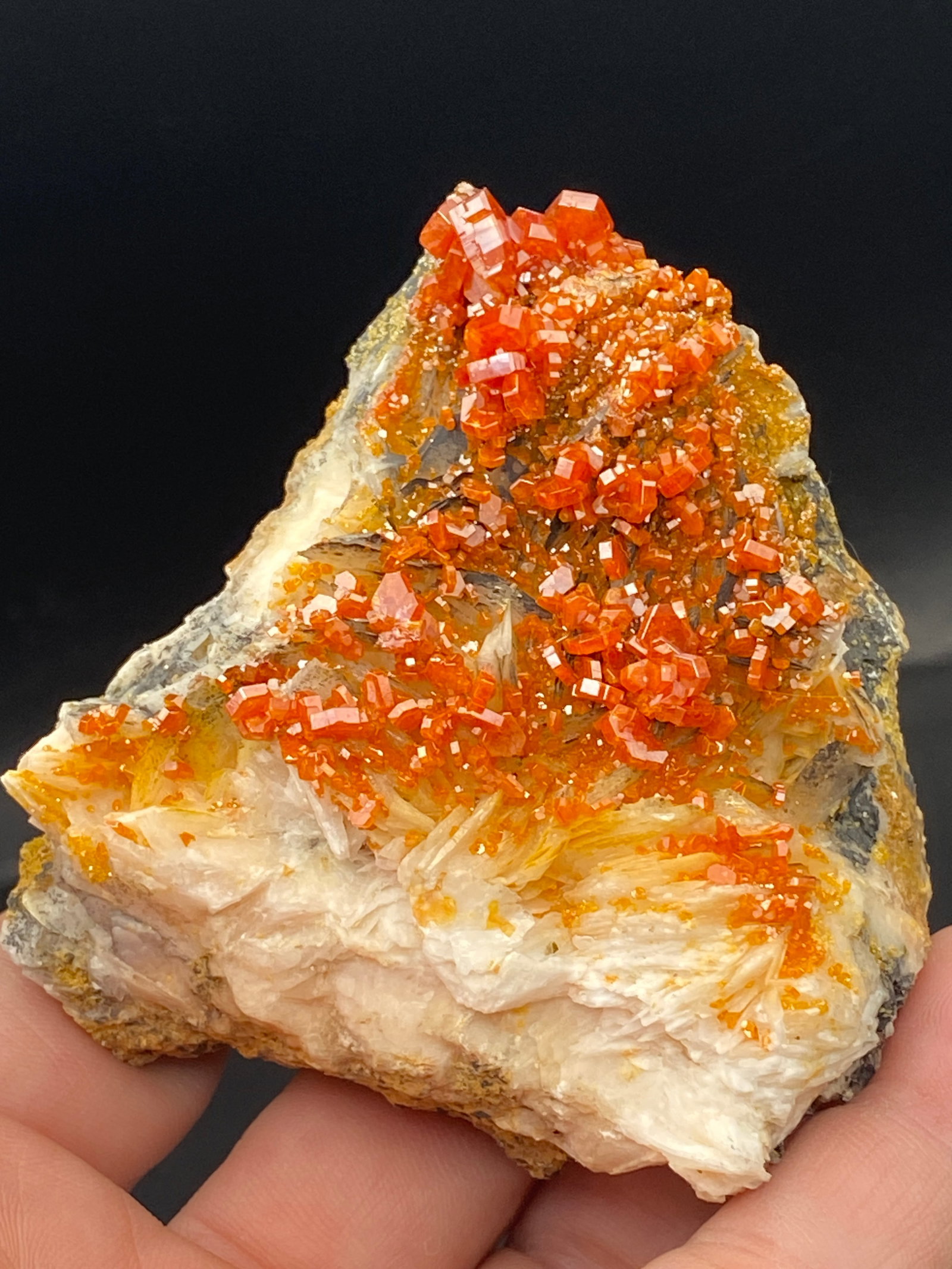 Vanadanite on Barite Morocco 7oz: Rock, Crystal, Natural, Collectible, Mineral, Specimen