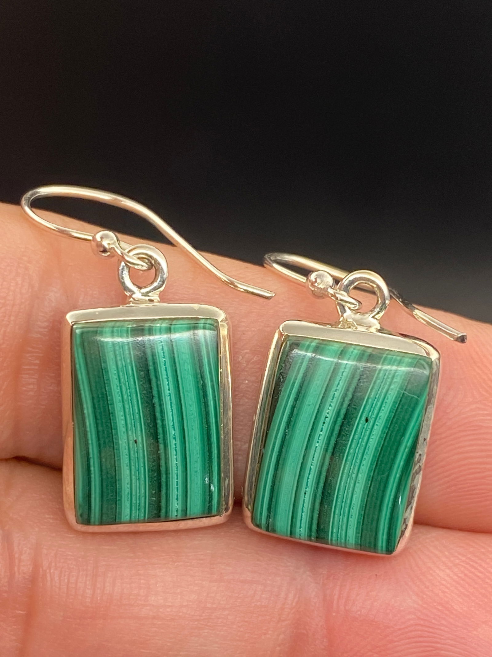 Malachite Sterling Silver Earrings (1 of 4)