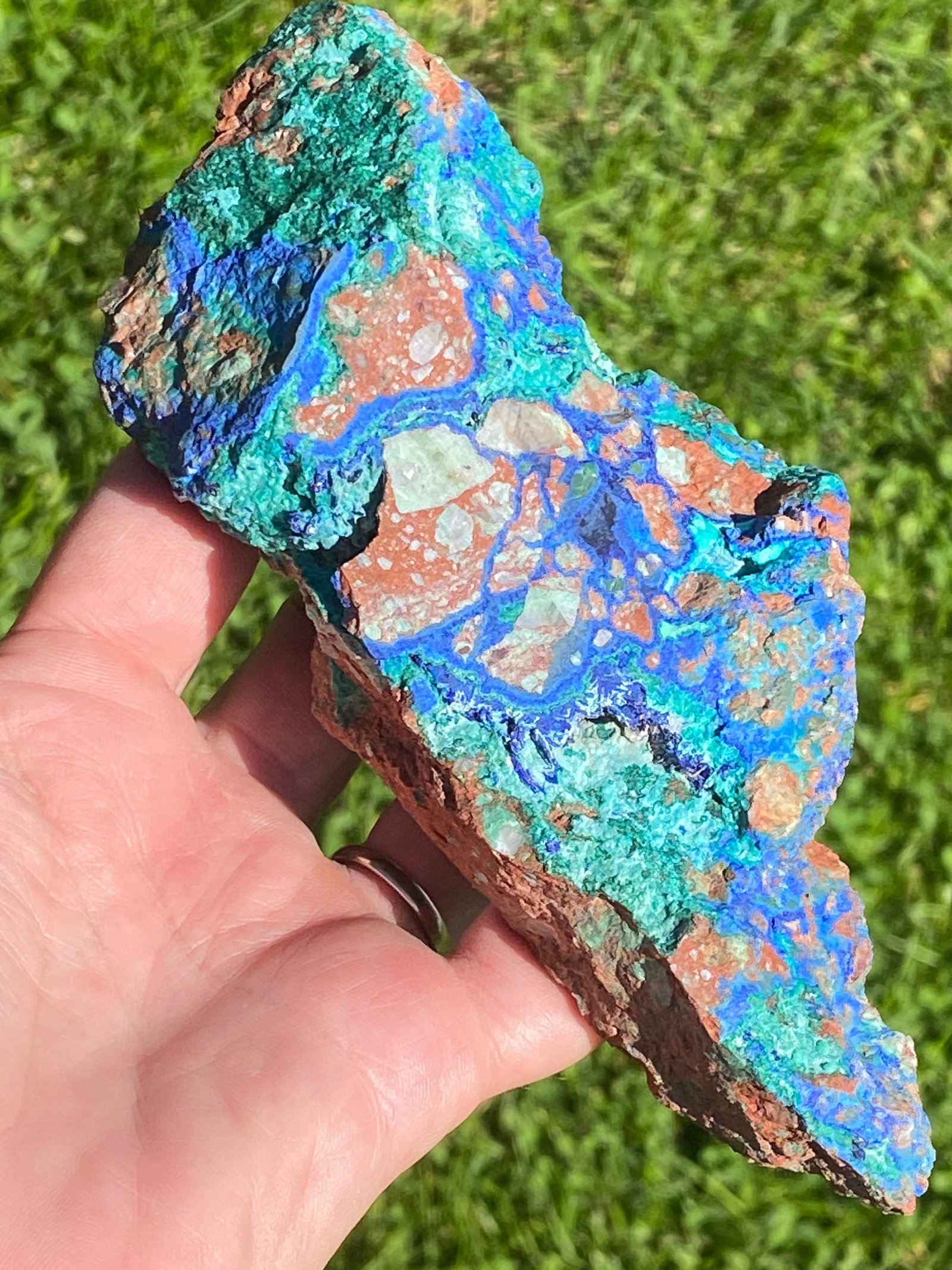 Rock, Crystal, Natural, Collectible, Mineral, Specimen: Azurite, Malachite, Brecciate Bisby Mine AZ 9oz