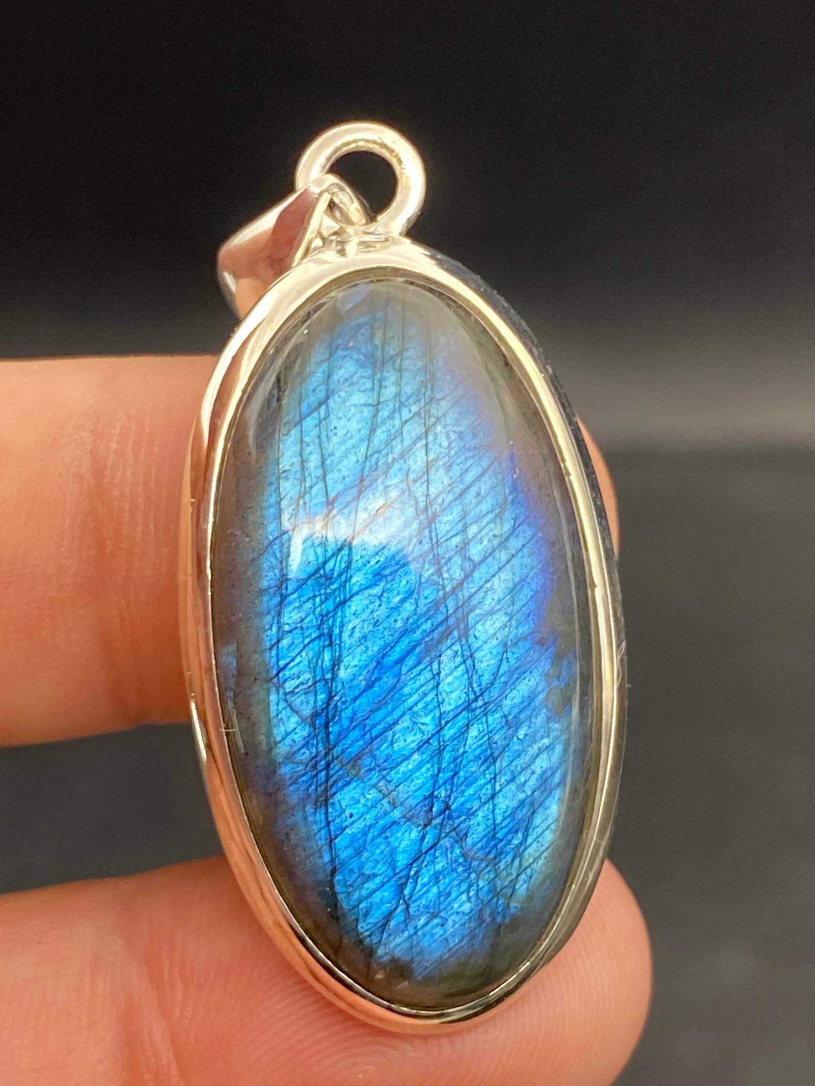 Rock, Crystal, Natural, Jewelry, Pendant, Sterling: Labradorite Sterling Silver Pendant