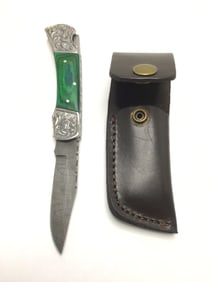 Damascus folding knife