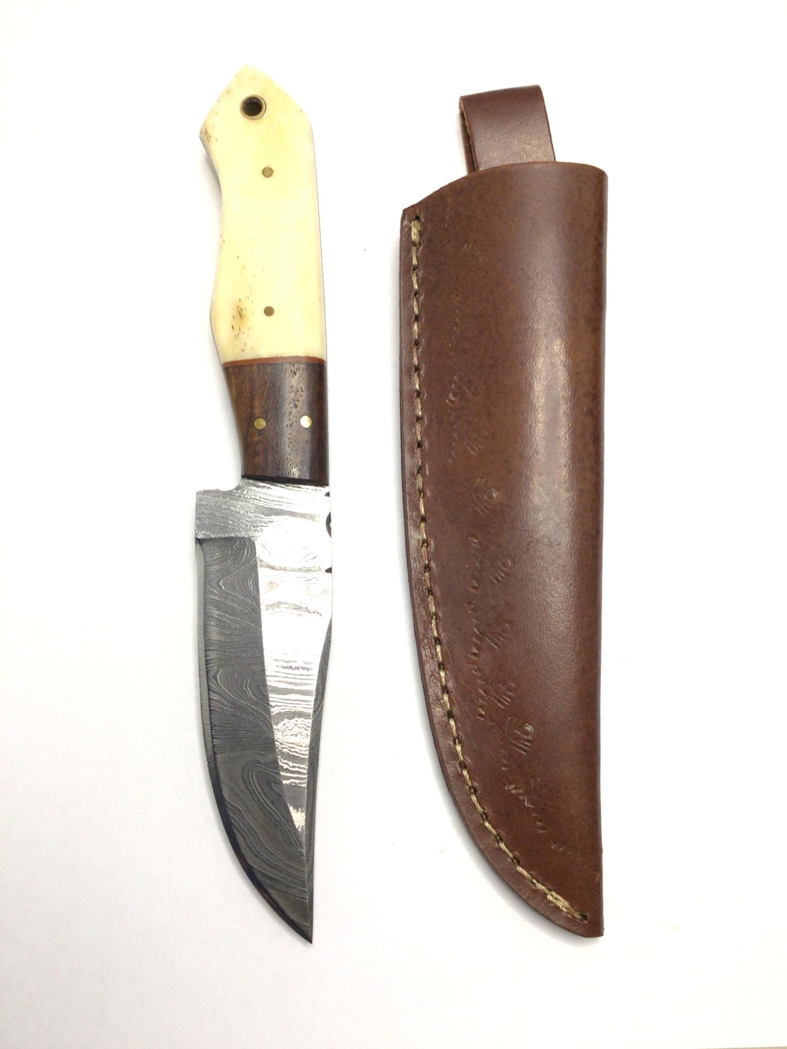 Damascus skinning knife (1 of 3)