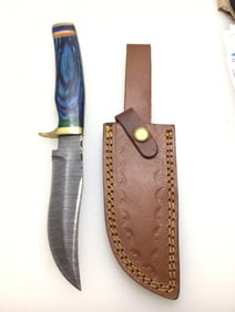 Damascus skinning knife
