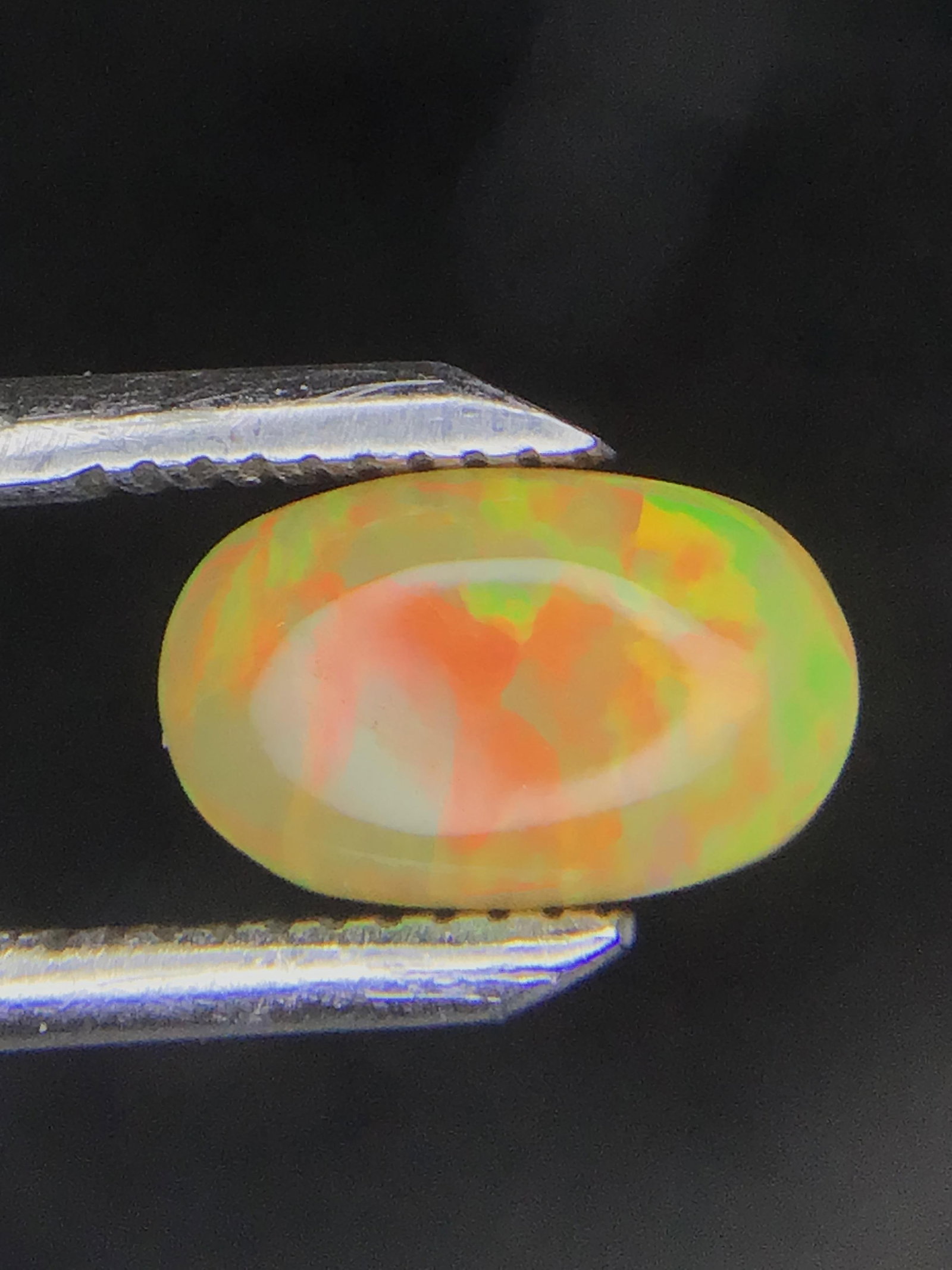 Opal gemstone: Cabachon cut Opal from Ethiopia. 1.45 carats total.