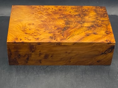 Thuya Wood, Carving, Natural, Decor, Collectible, Jewelry Box, Hinged Lid