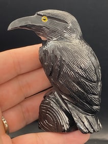 Rock, Crystal, Natural, Decor, Collectible, Carving, Raven