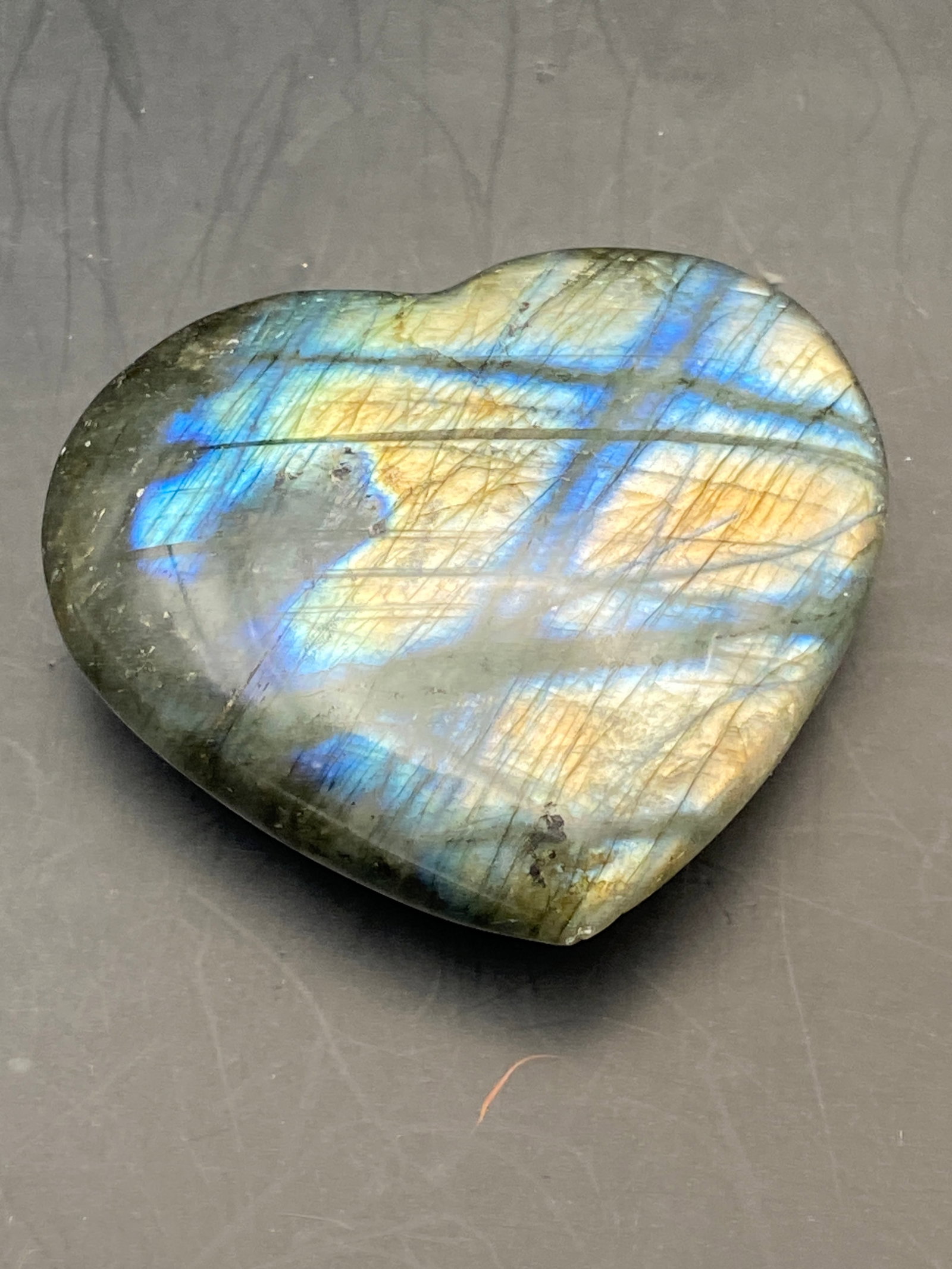Rock, Crystal, Natural, Decor, Collectible, Carving, Heart: Labradorite Heart