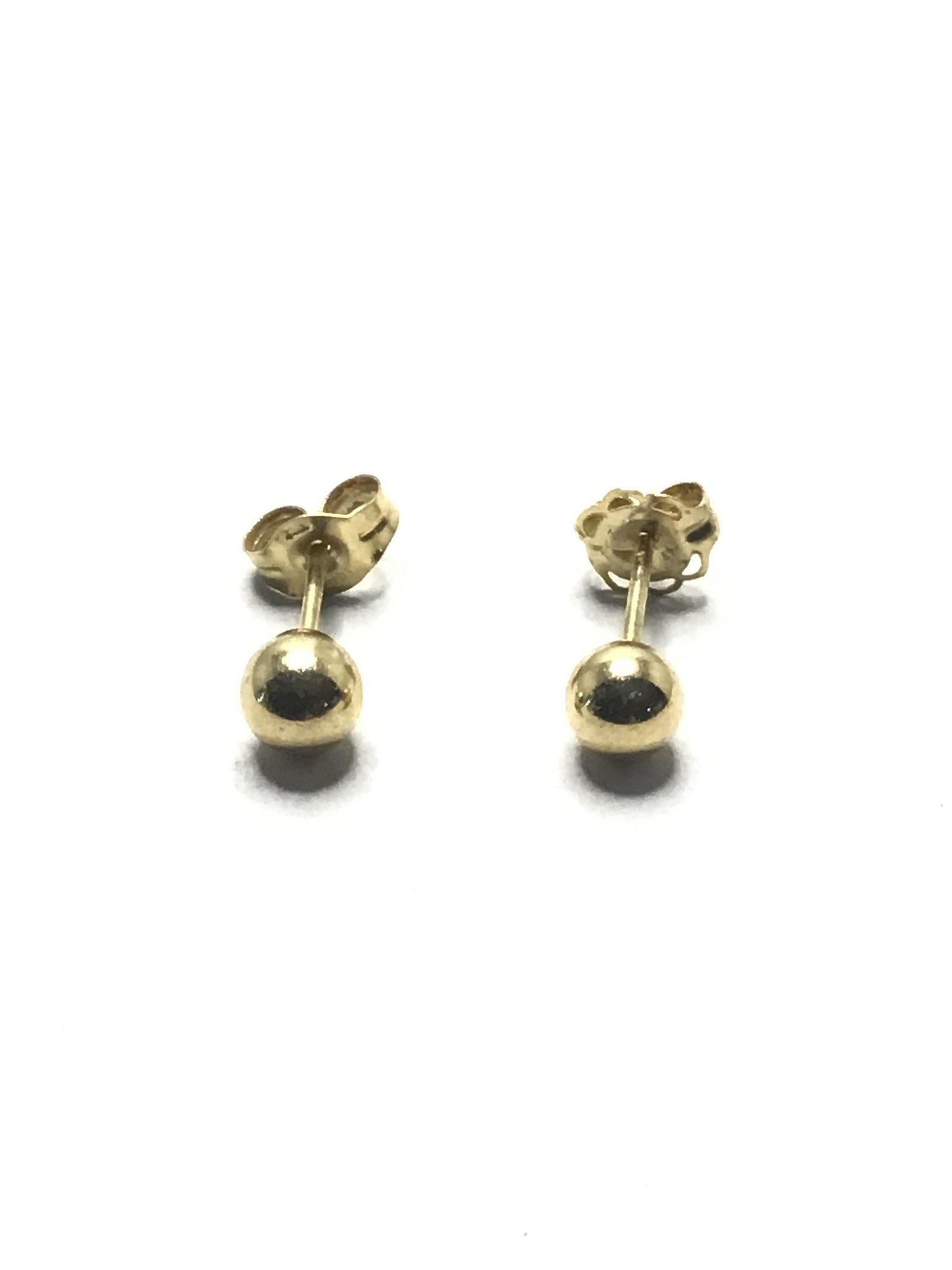 14k gold earrings: 14k yellow gold stud earrings weighing 0.25 grams total. 33.73 per gram