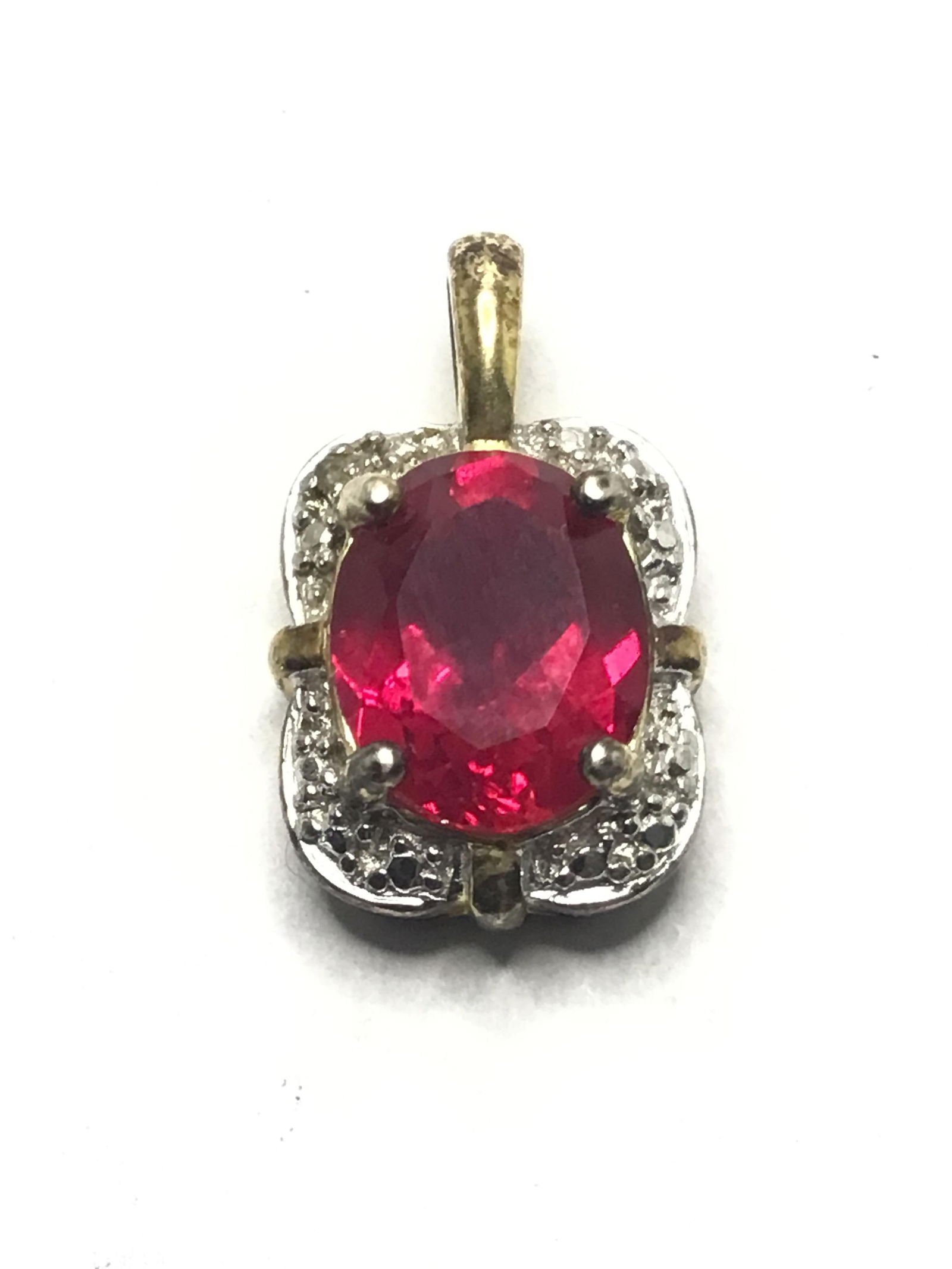 Sterling silver pendant with ruby (1 of 3)