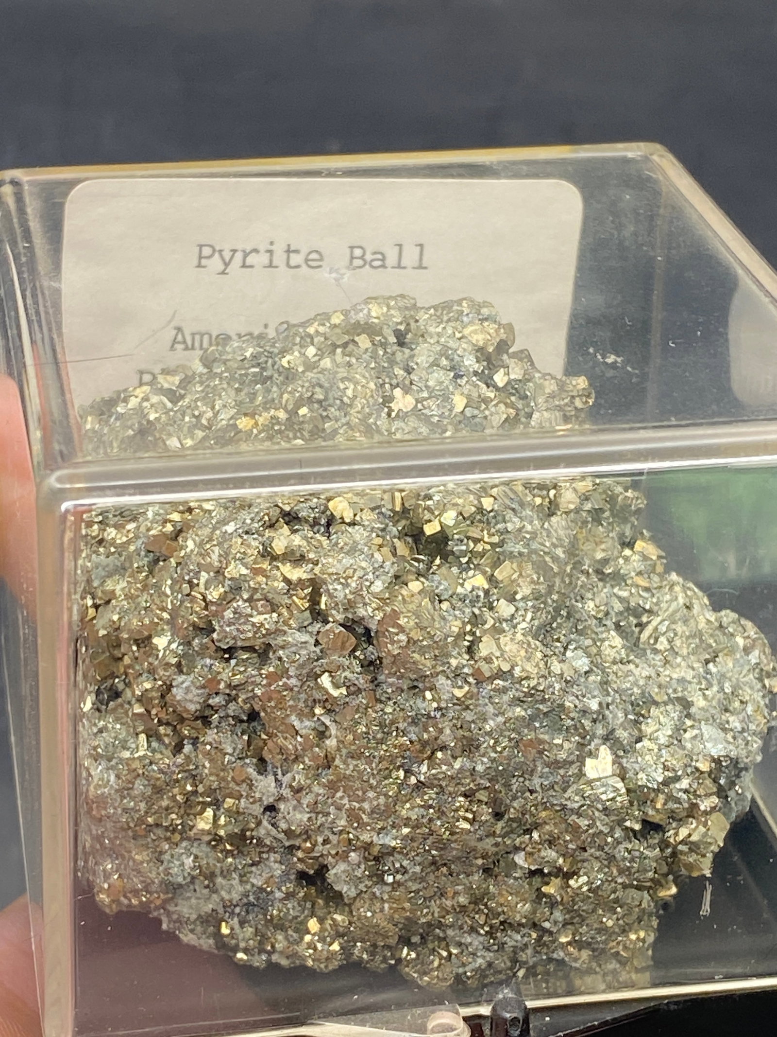Rock, Crystal, Natural, Collectible, Mineral, Specimen: Pyrite Ball American Mine NY Charlie Hall Collection