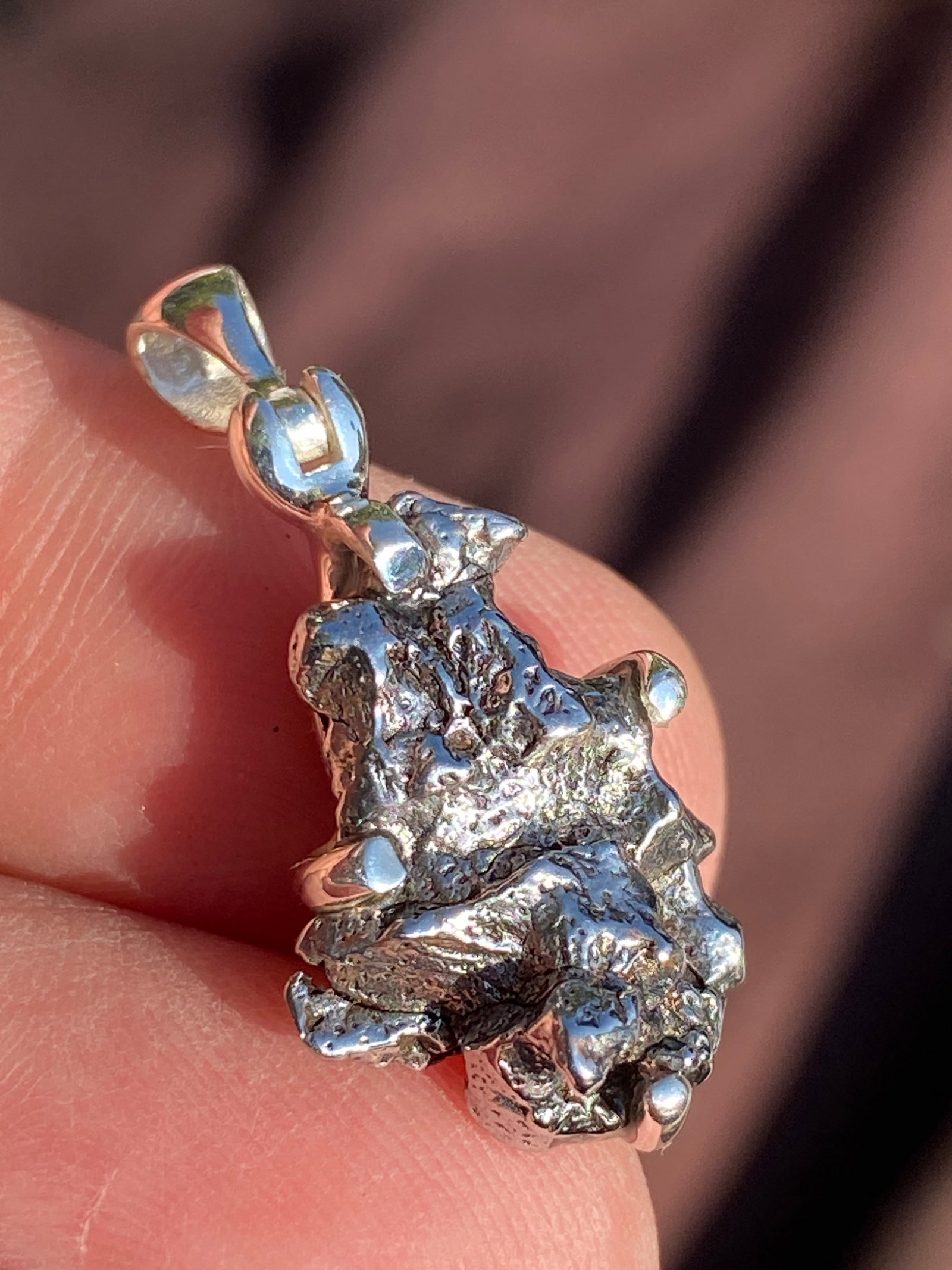 Meteorite, Rock, Crystal, Natural, Jewelry, Pendant, Sterling: Meteorite Sterlign Silver Pendant Campo del Cielo