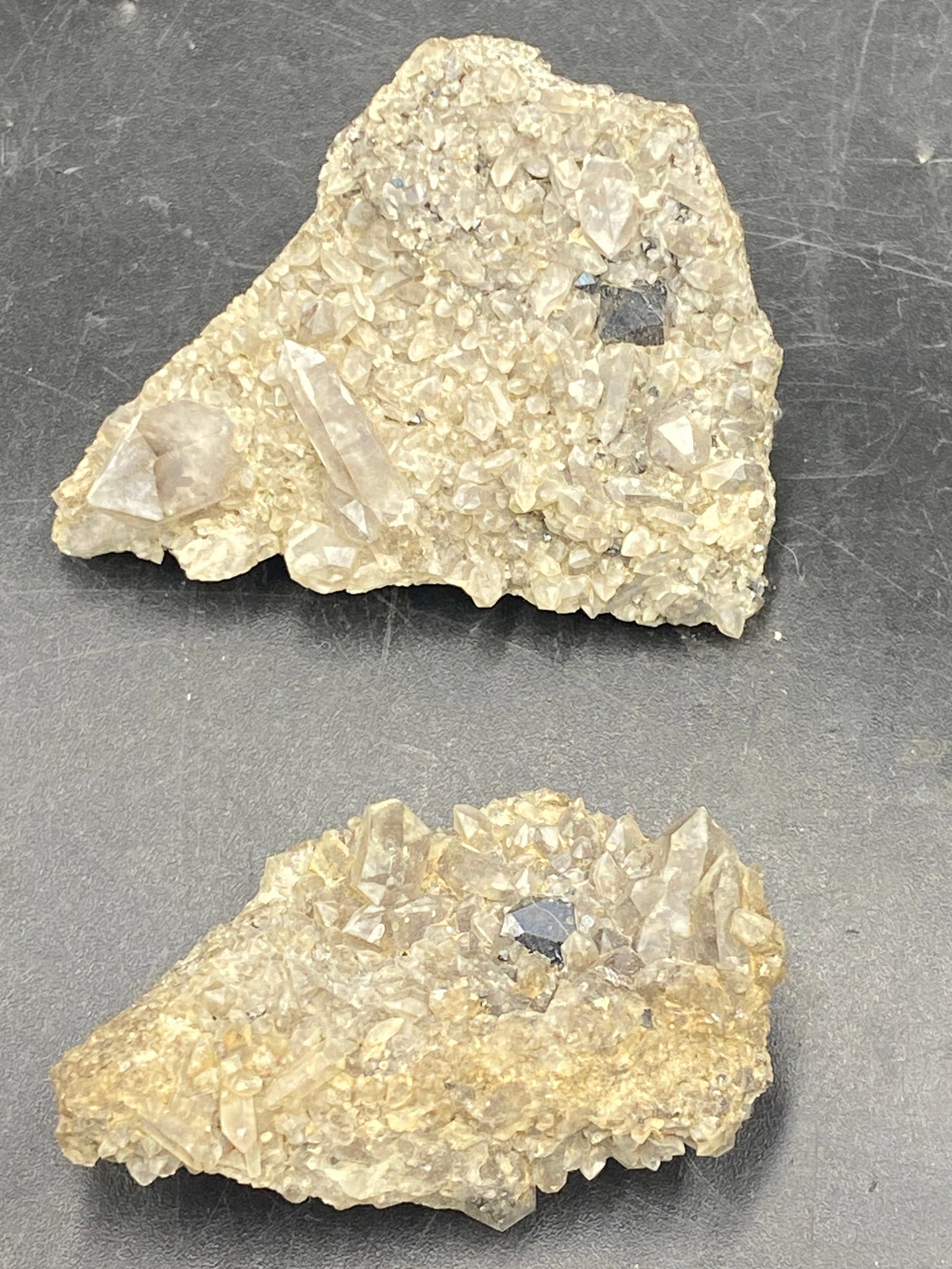 Rock, Crystal, Natural, Collectible, Mineral, Specimen: 2 Brookites on Smoky Quartz Magnet Cove, AR