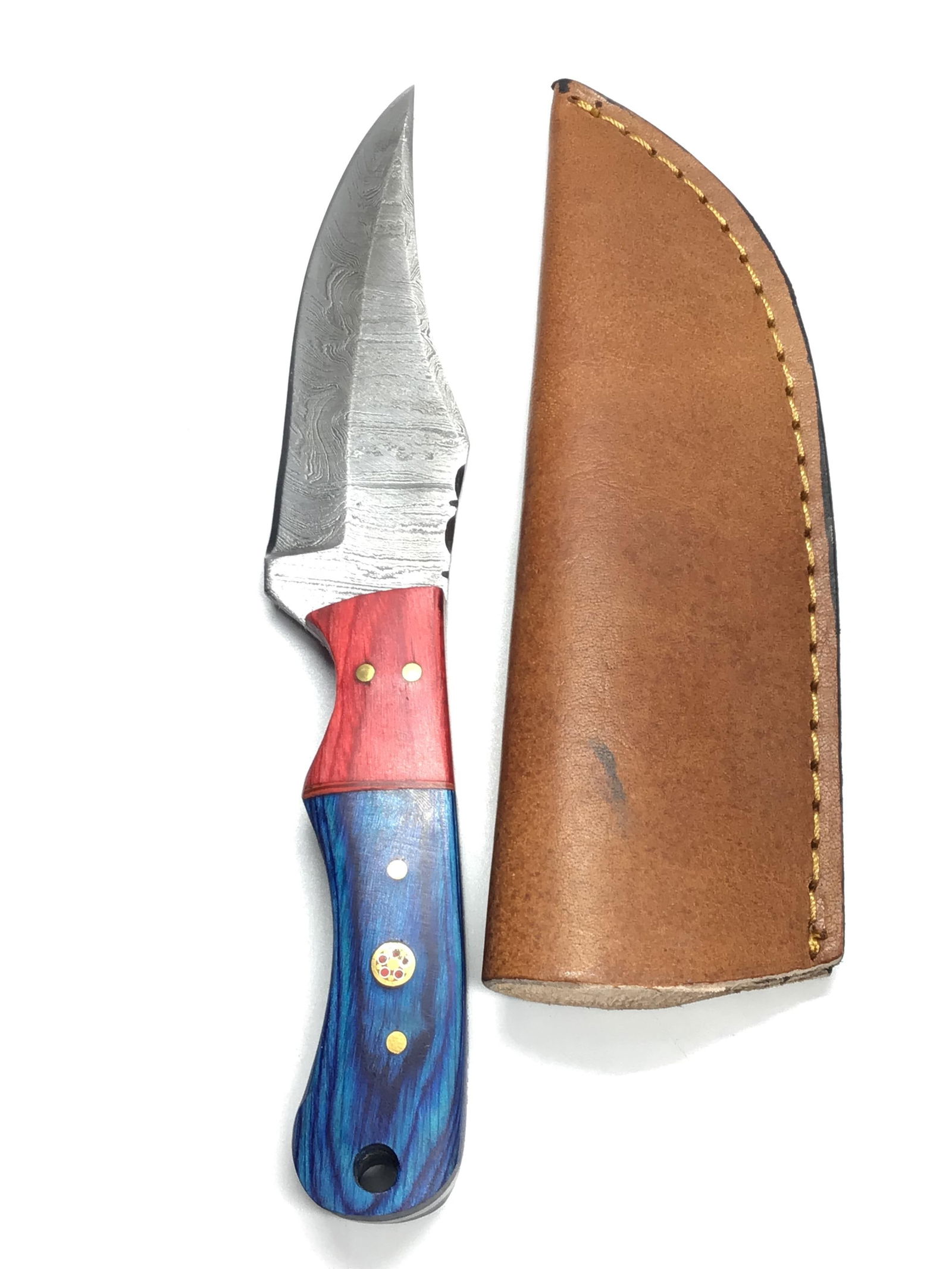 Damascus skinning knife (1 of 3)