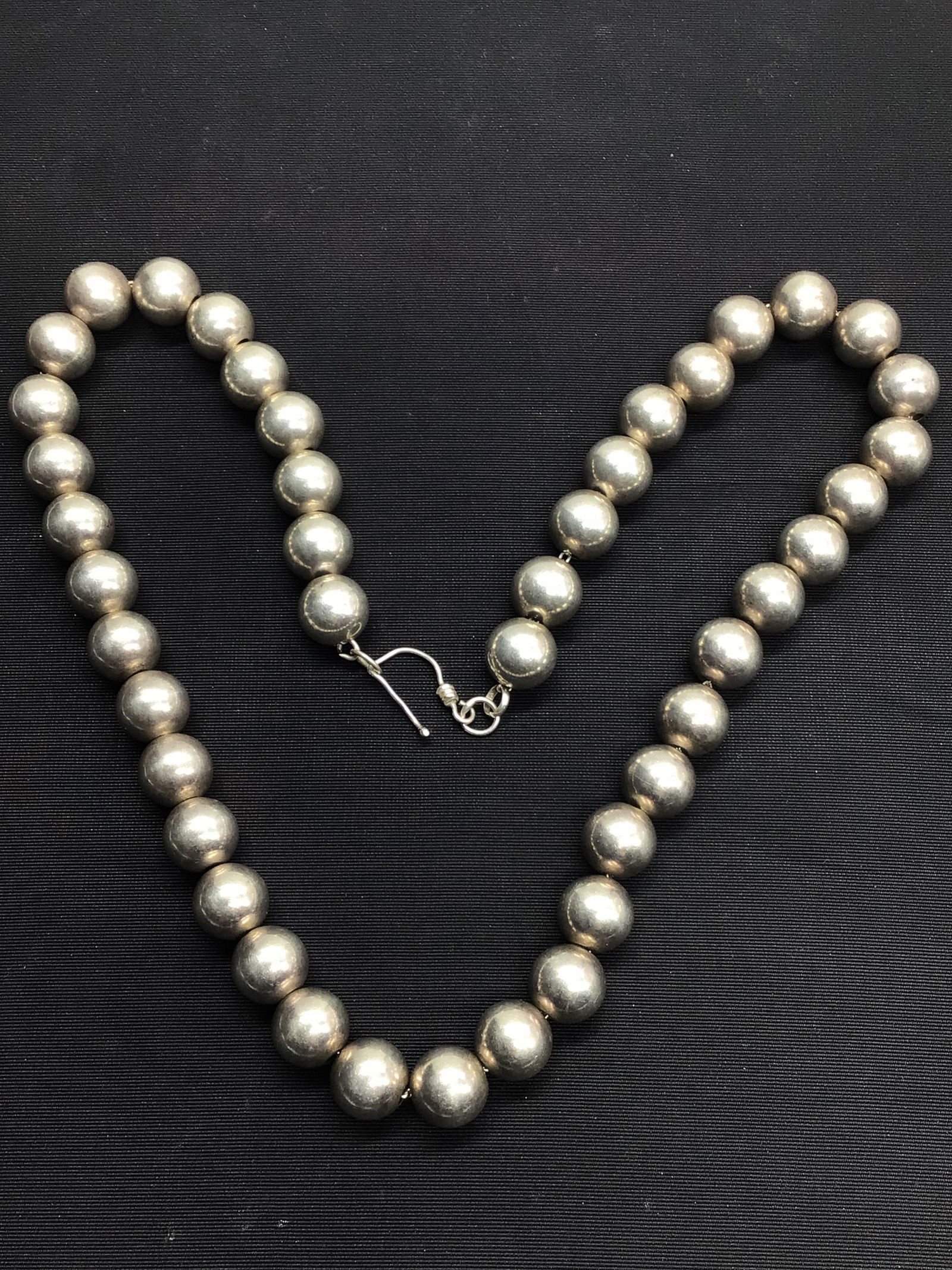 Artisan made necklace Sterling silver beaded necklace. 47.42 grams of total weight. 18 inches in (1 of 2)