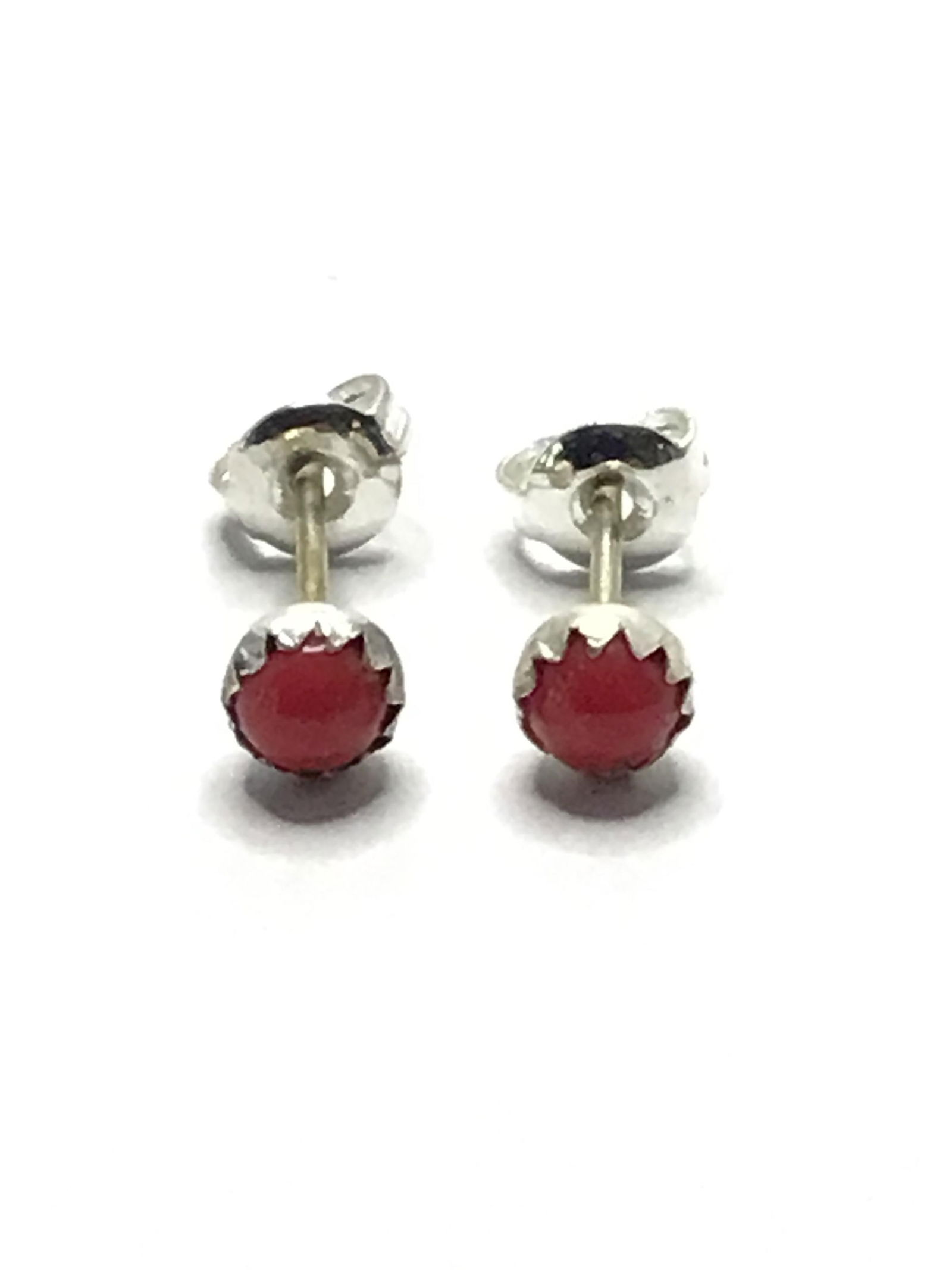 Avail handmade earrings Sterling silver stud earrings with red turquoise stones. 0.46 grams total: Sterling silver stud earrings with red turquoise stones. 0.46 grams total weight. Made by Linda Yazzie.