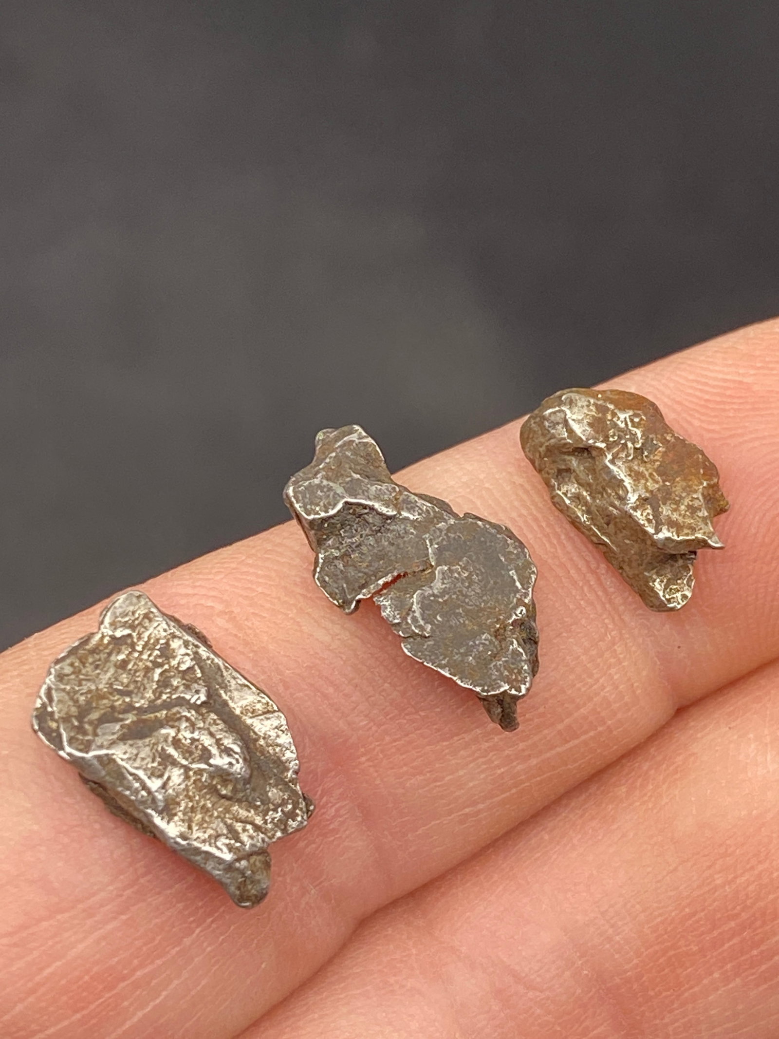 Meteorite, Natural, Rock, Crystal: 3 Meteorite: Campo Del Cielo Argentina 3g