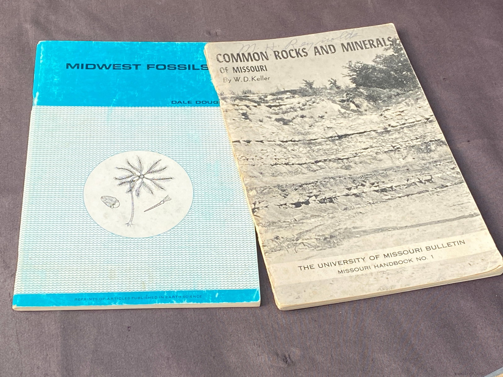 Book, Collectible, Reference: 2 Vintage Guides: Midwest Fossils, Common Rocks and Minerals of Missouri