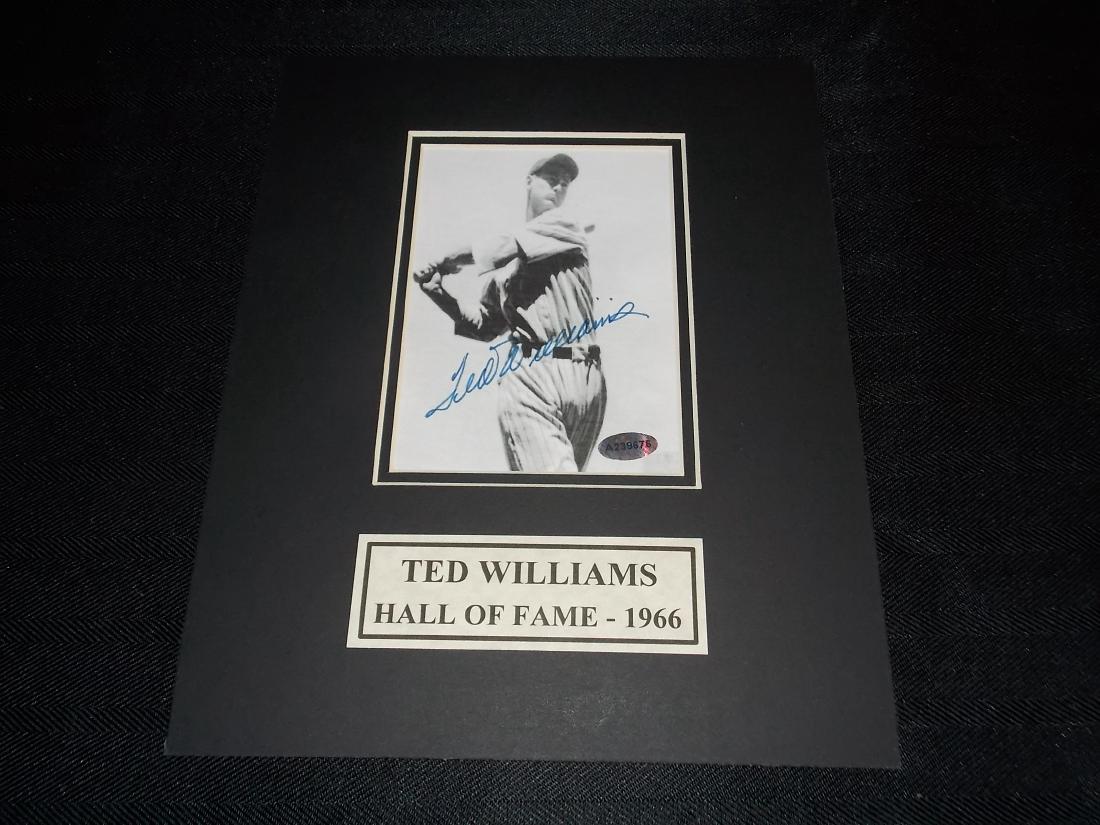 Autographed Photo: Ted Williams, Autographed and Matted, w/COA