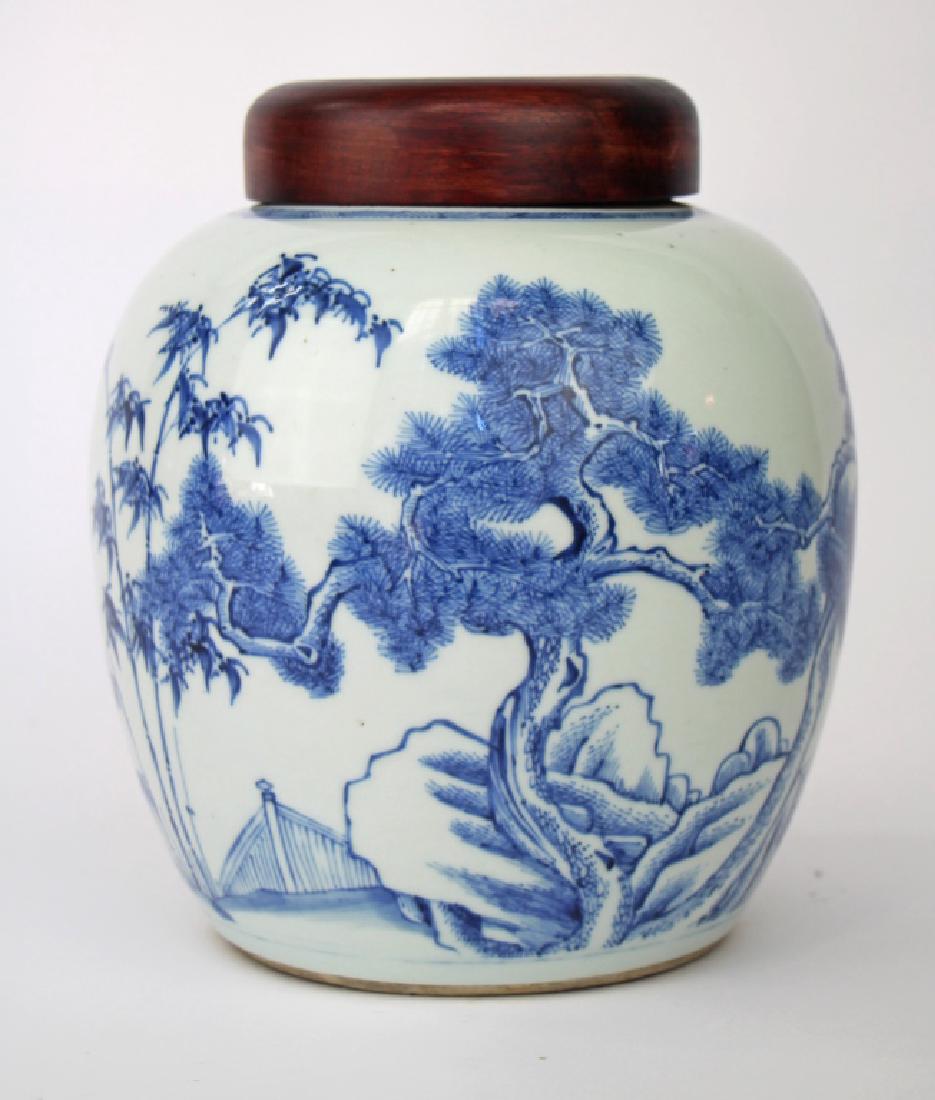 CHINESE KANGXI PERIOD BLUE & WHITE GINGER JAR (1 of 7)
