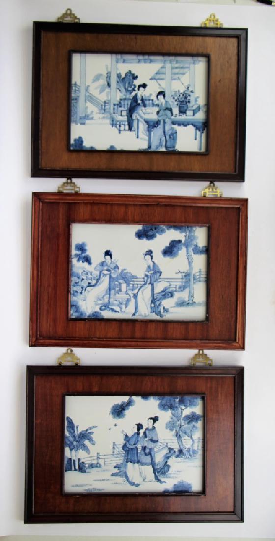 THREE FRAMED CHINESE "LADIES" PORCELAIN PANELS (1 of 5)