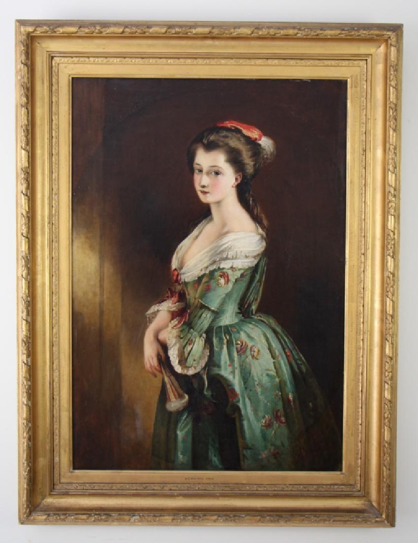 CRAWFORD William (Scot. 1825-1869): Portrait of the character "Rose Bradwardine" from the novel "Waverly" by Sir Walter Scott. Oil on canvas Image size: 72 x 52 cm. (28 1/4 x 20 1/4 in .)